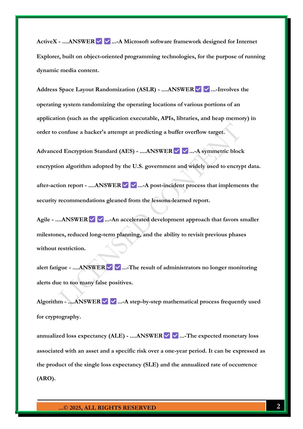 CASP: A-D EXAM 2025 QUESTIONS AND ANSWERS