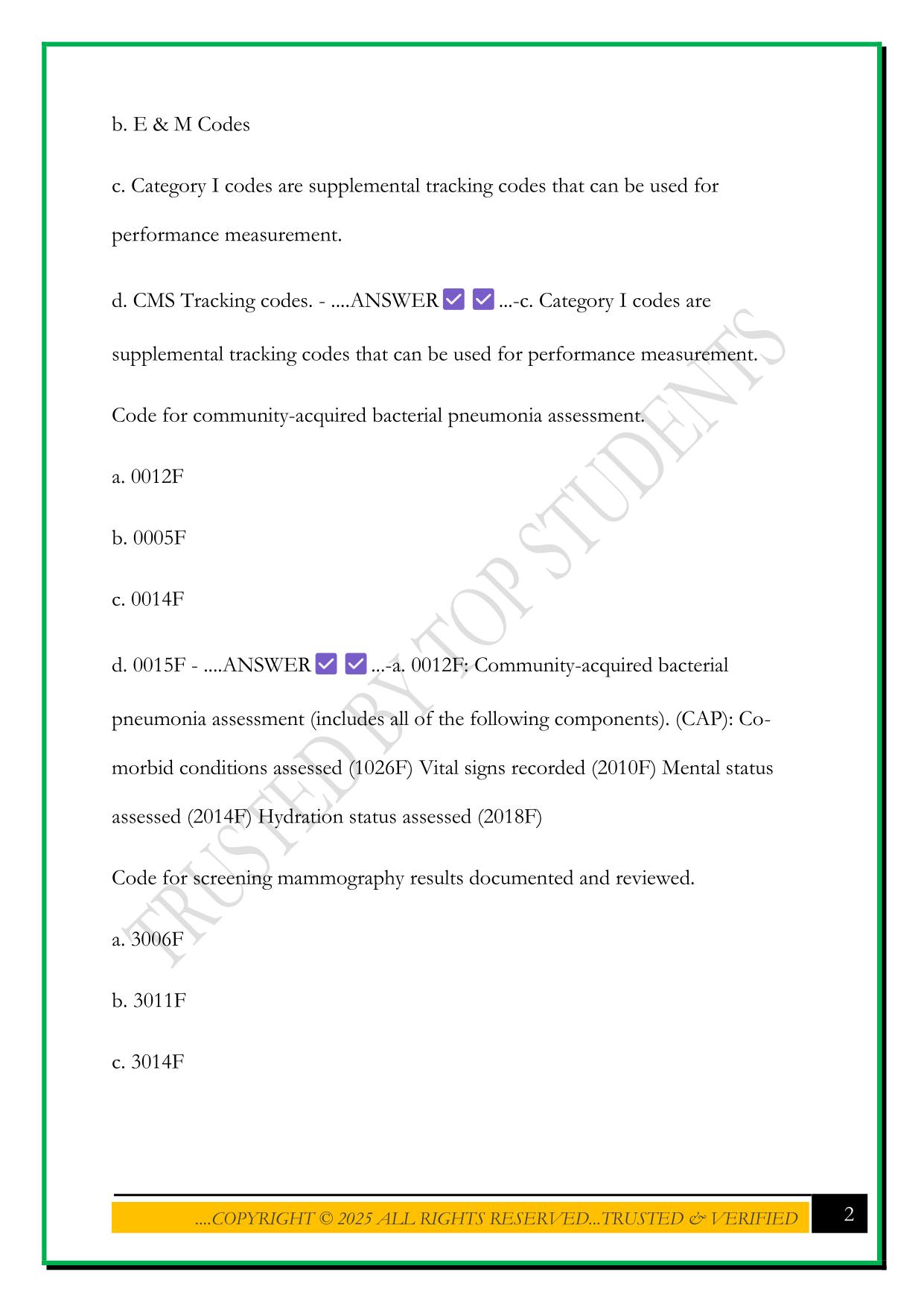 CPMA PRACTICE EXAM 2025 QUESTIONS AND ANSWERS