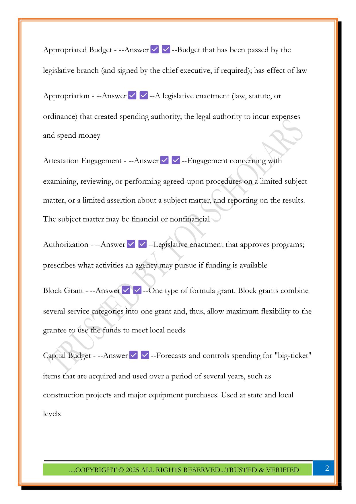 CGFM Test 1 2025 Questions and Answers
