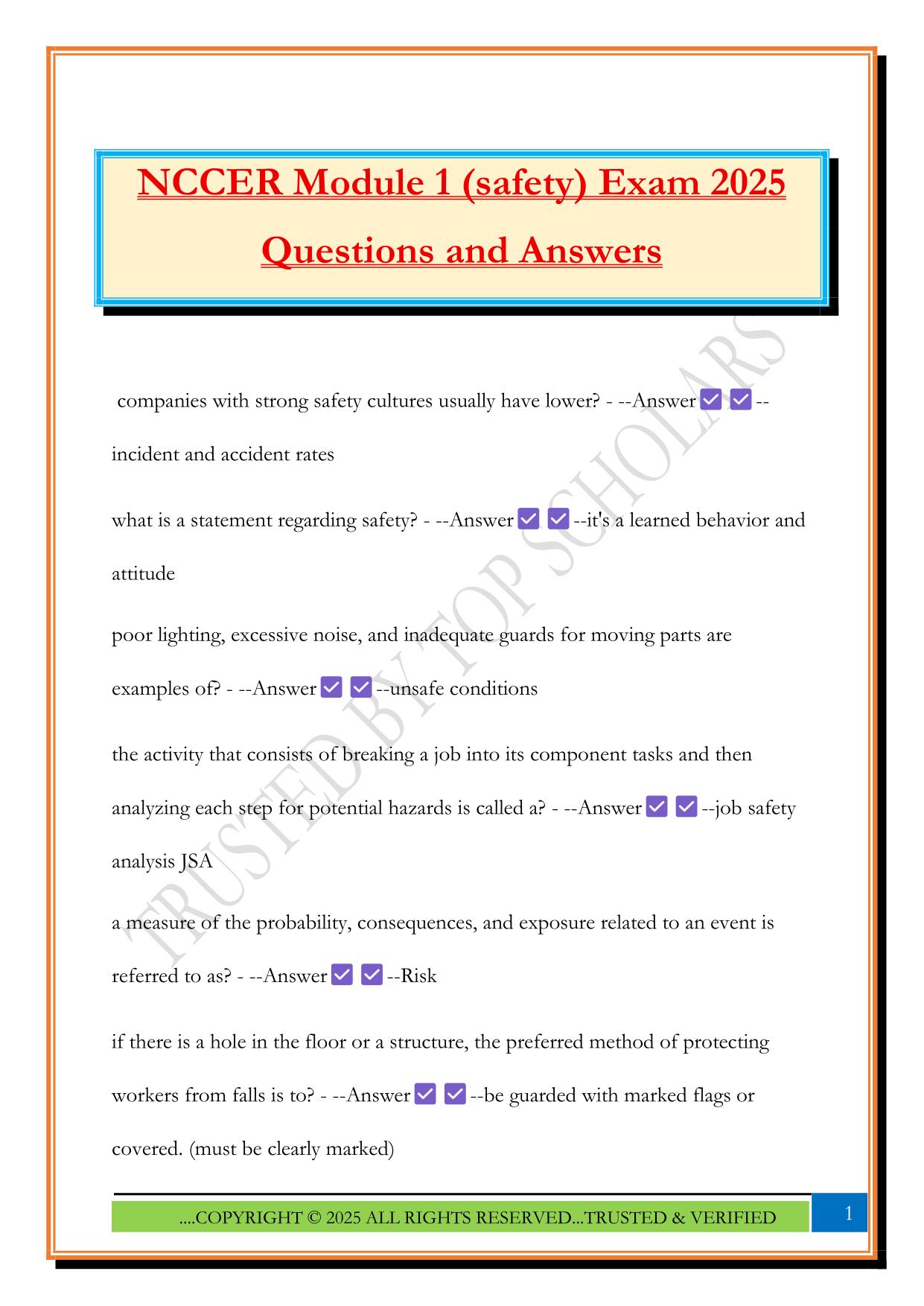 NCCER Fall 2025 Bundled Exams Questions and Answers |100% Pass Verified and Updated