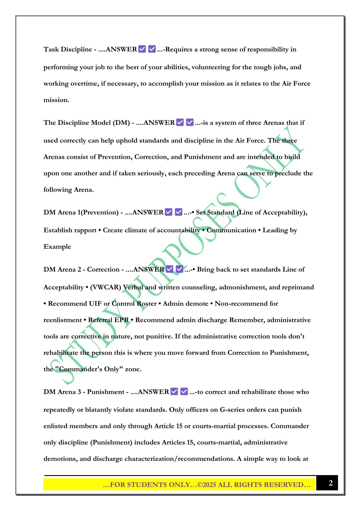NCOA DLC Test 3 pt. 1 Exam 2025 Questions and Answers