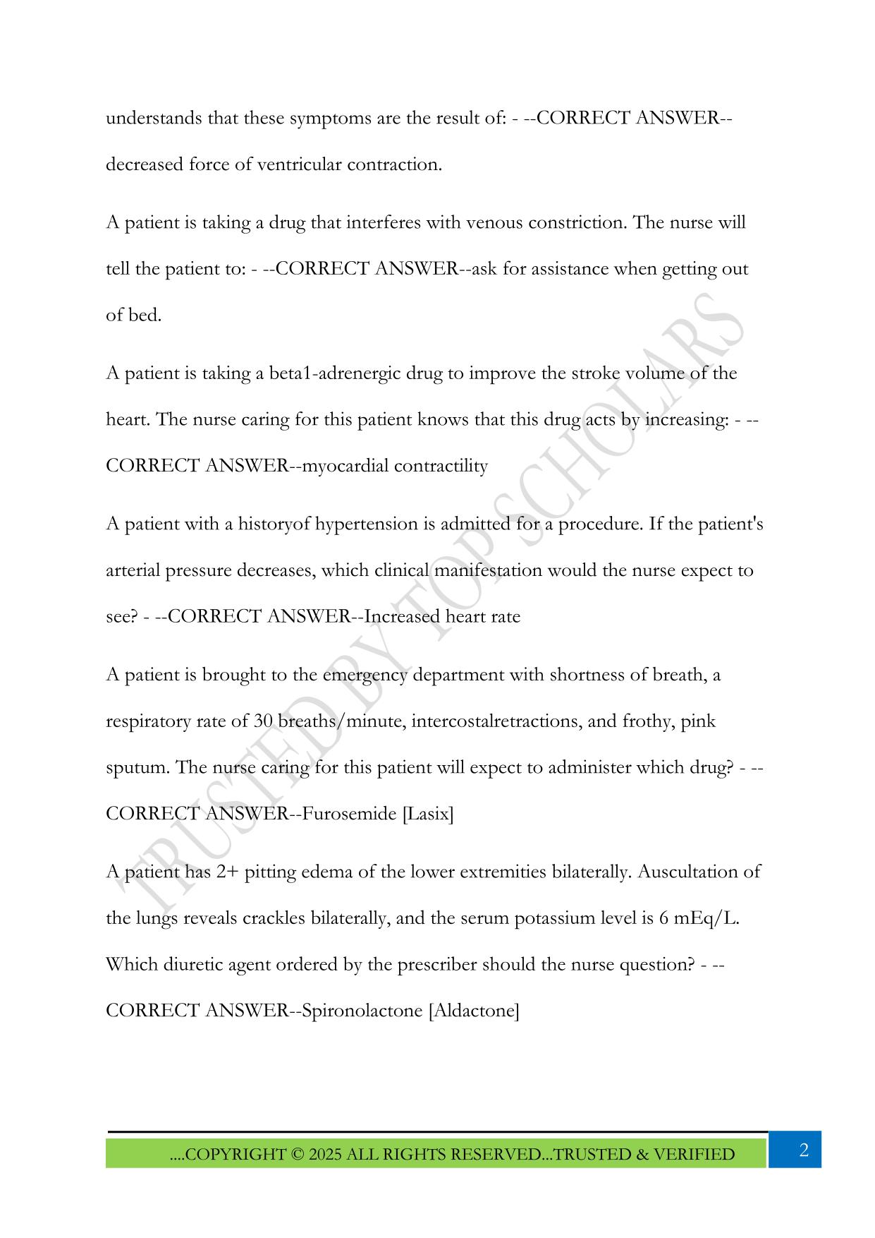 NUR 635 pharmacology Exam 2025 Questions and Answers