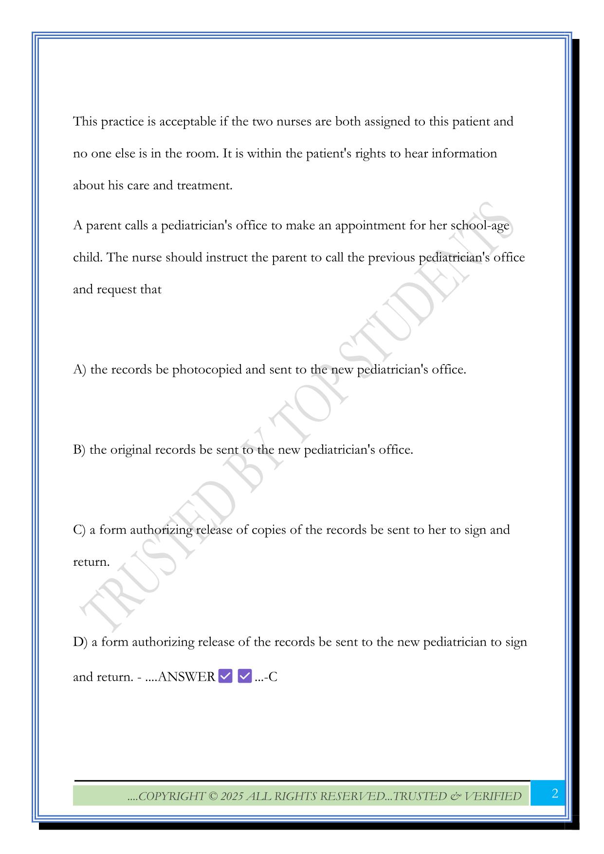 ATI- HIPPA Exam 2025 Questions and Answers