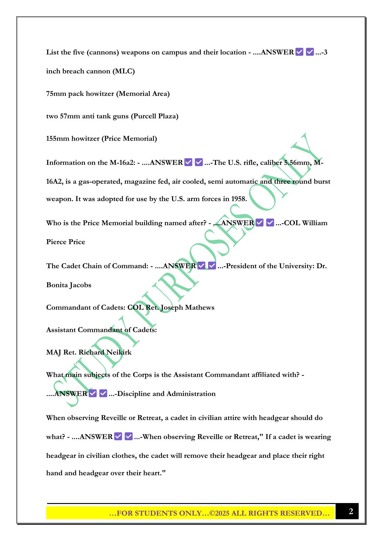 NCOA Study Guide 2025 Questions and Answers