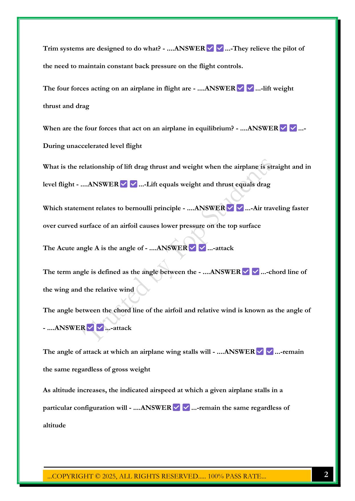 PRIVATE PILOT GROUND SCHOOL MIDTERM EXAM 2025 QUESTIONS AND ANSWERS