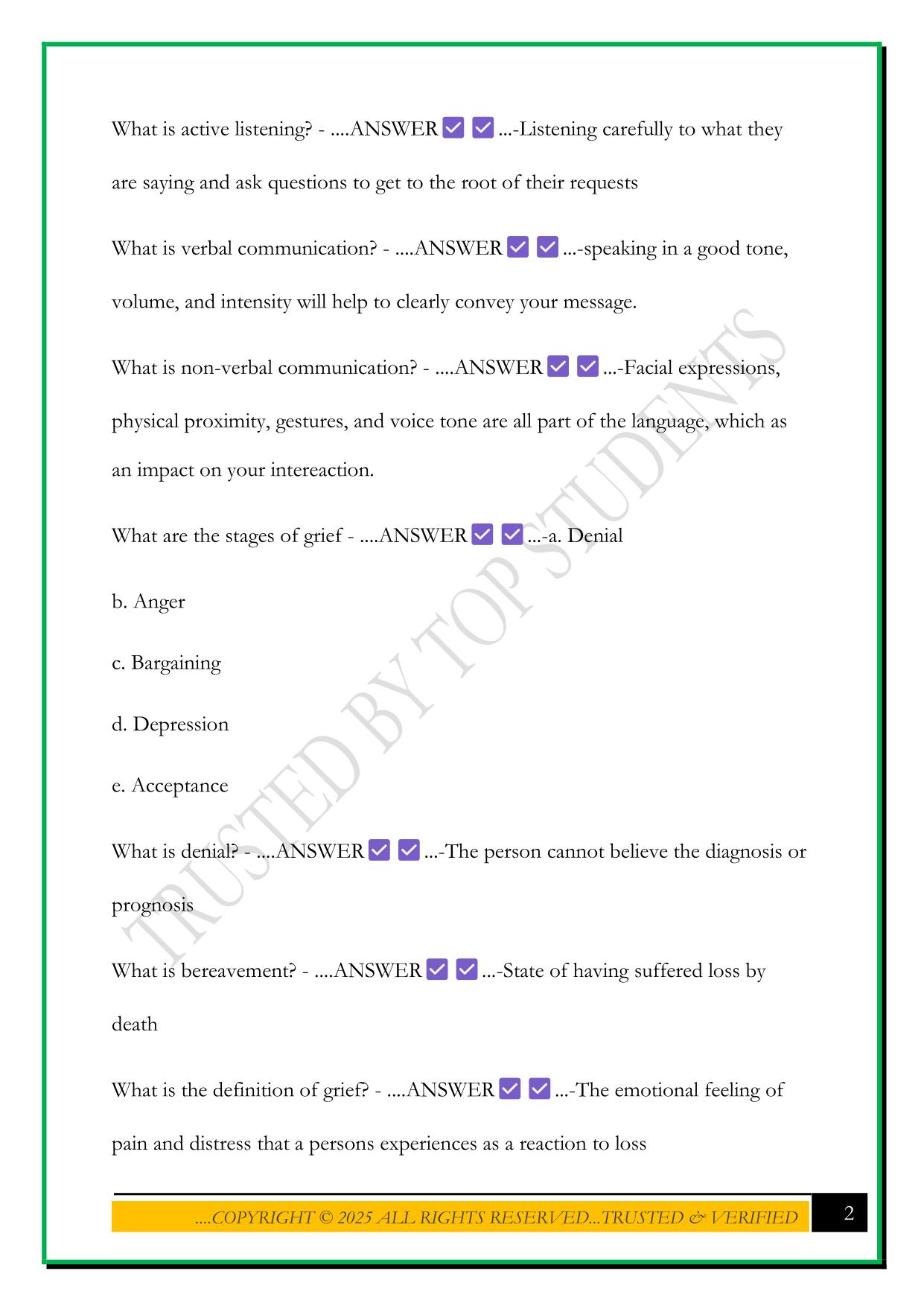 HCB 101 STUDY GUIDE 2025 QUESTIONS AND ANSWERS