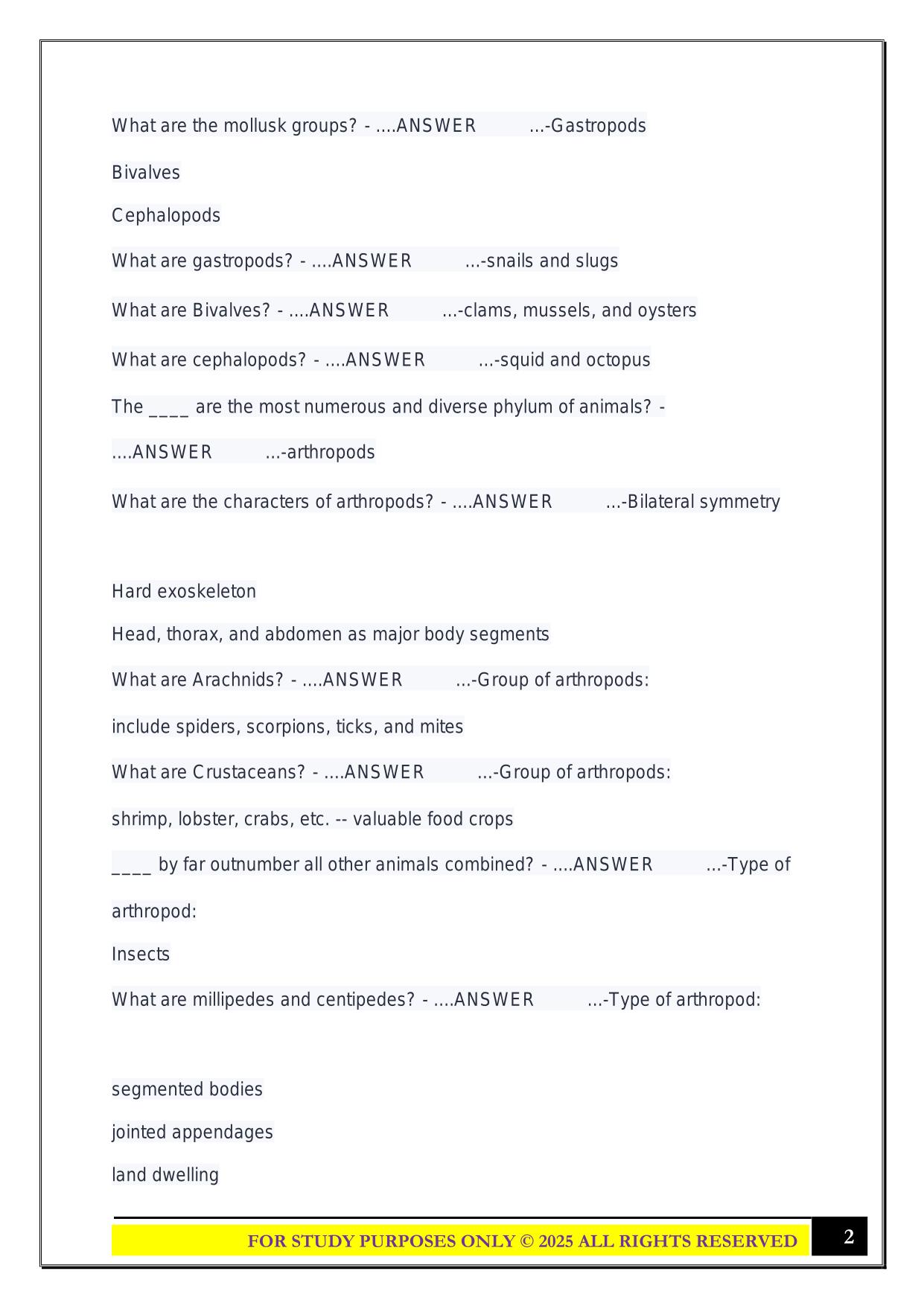 Biology 121- Jaymes Awbrey Exam 4/Final 2025 Questions and Answers