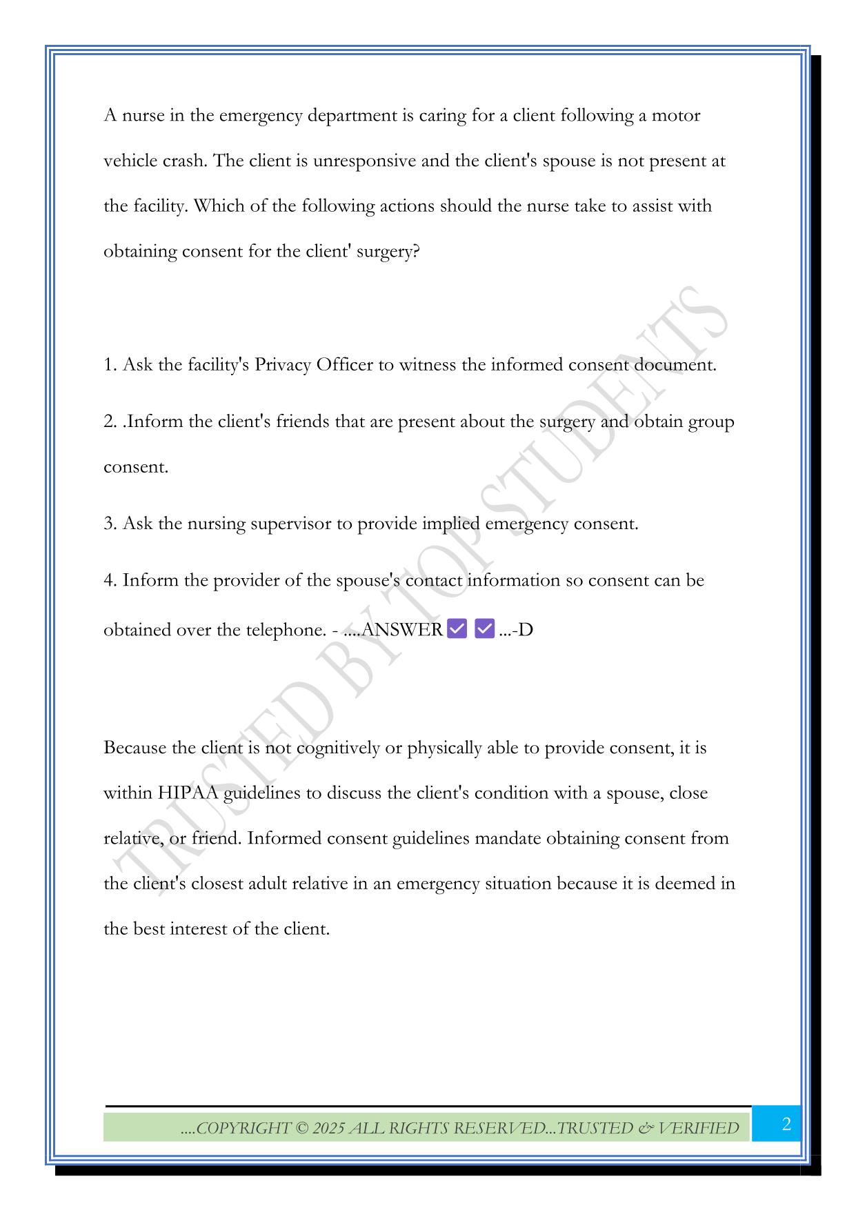ATI HIPAA Module Exam 2025 Questions and Answers