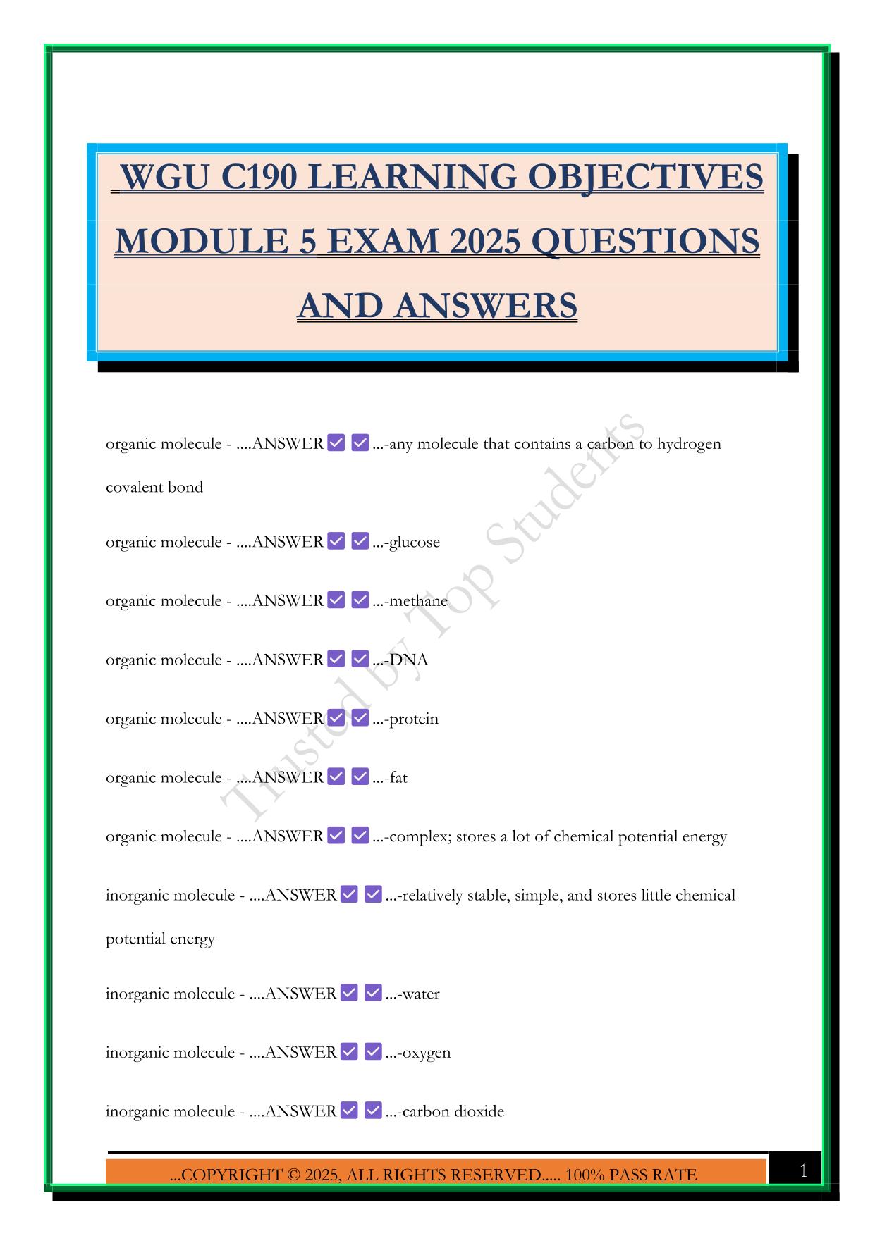 WGU C190 Bundled Exams Questions and Answers 100% Pass
