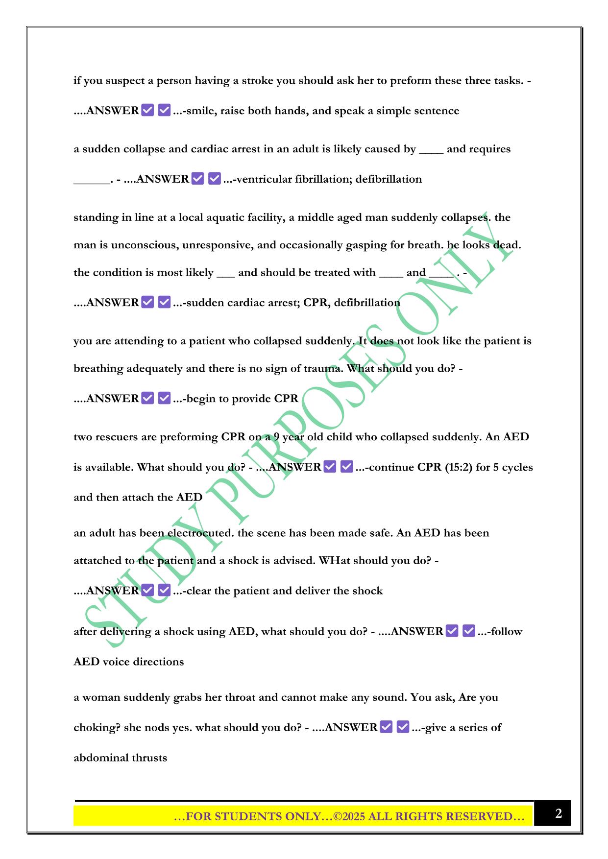 STARGUARD WRITTEN LIFEGUARD TRAINING EXAM 2024 NEWEST ACTUAL EXAM COMPLETE 300 QUESTIONS AND CORRECT DETAILED ANSWERS |ALREADY GRADED A+||BRAND NEW