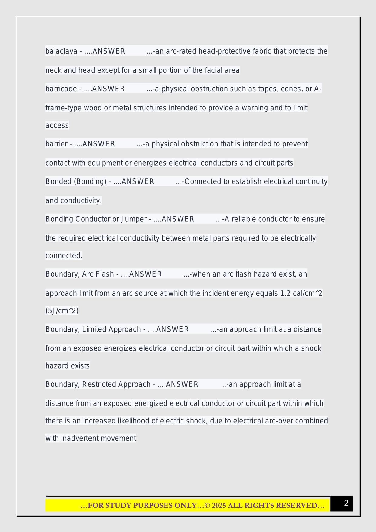 NFPA 70- ARTICLE 100: Definitions Exam 2025 Questions and Answers