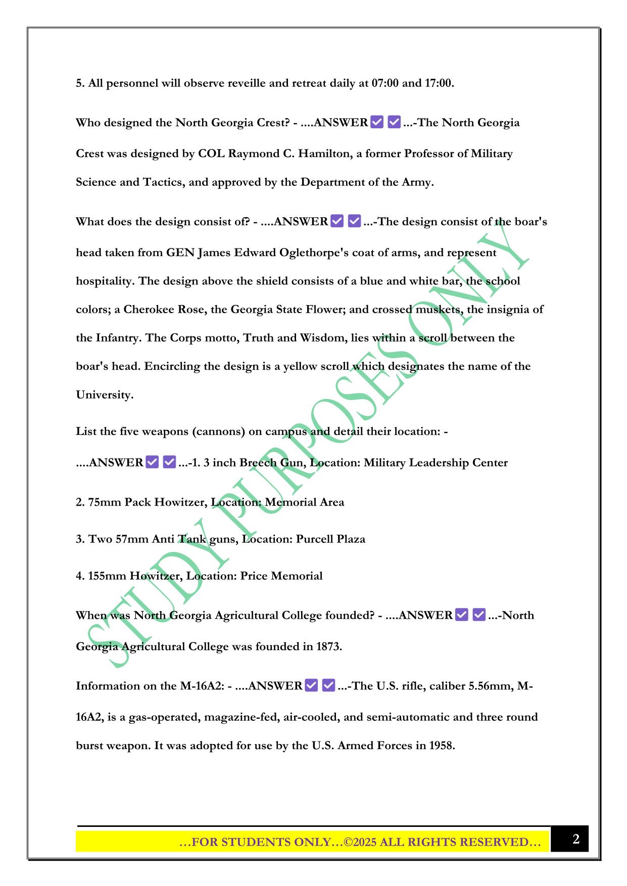 NCOA Study Guide 2025 Questions and Answers