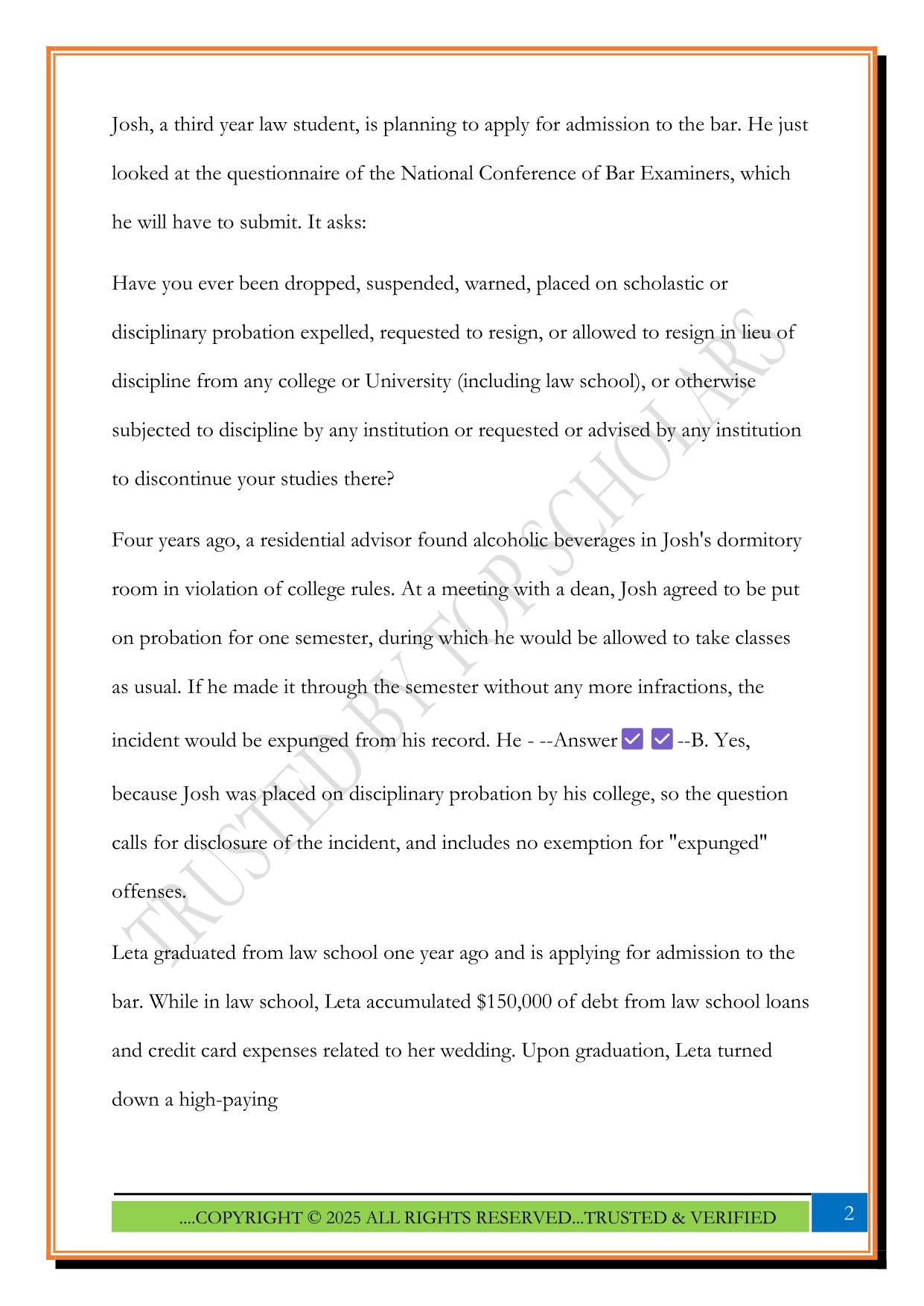 MPRE Multiple Choice Questions and Answers