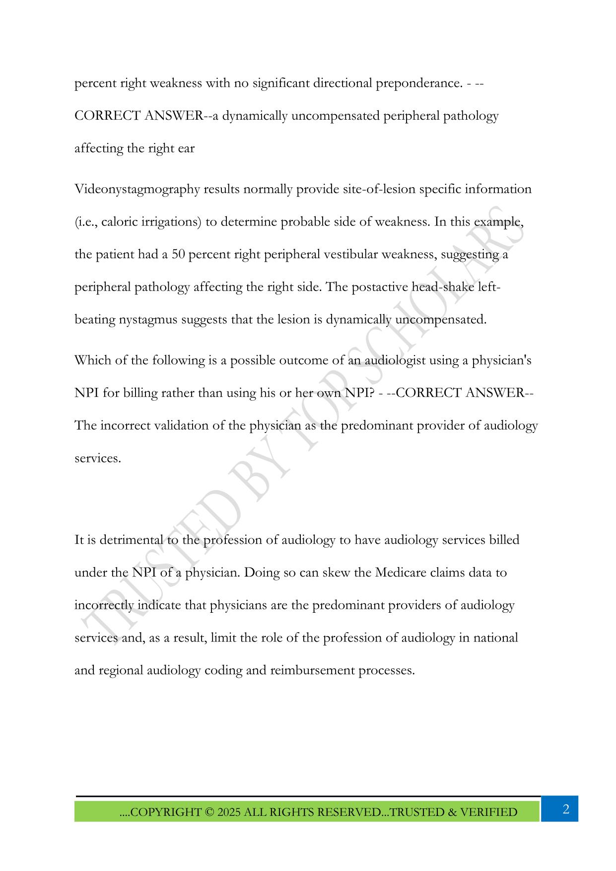 Audiology PRAXIS practice 1 Exam 2025 Questions and Answers
