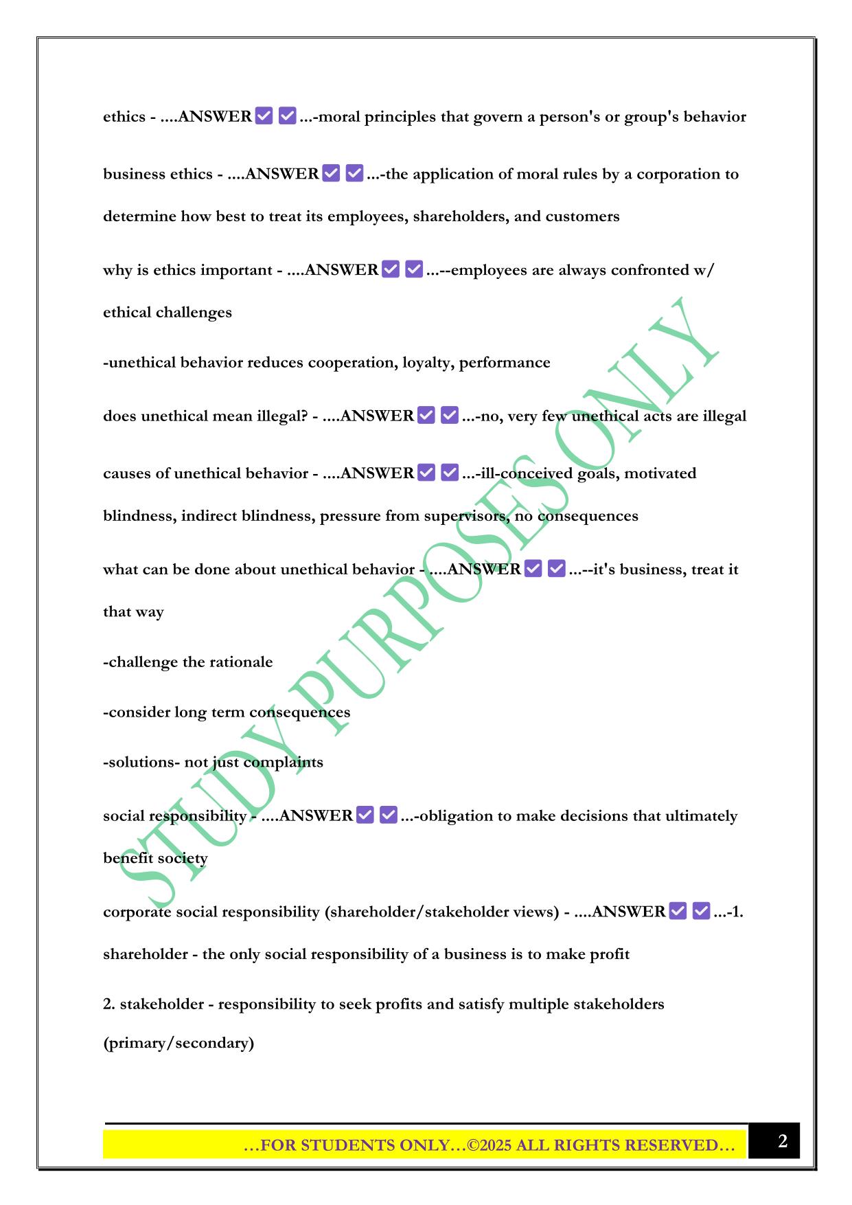 BMGT 341 exam 1 2025 Questions and Answers