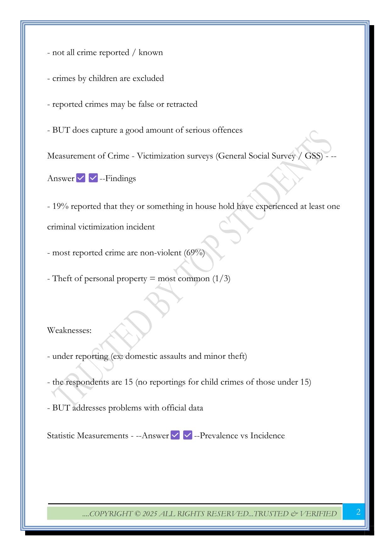 Criminal Behaviour (psyc 3402) Midterm Exam 2025 Questions and Answers