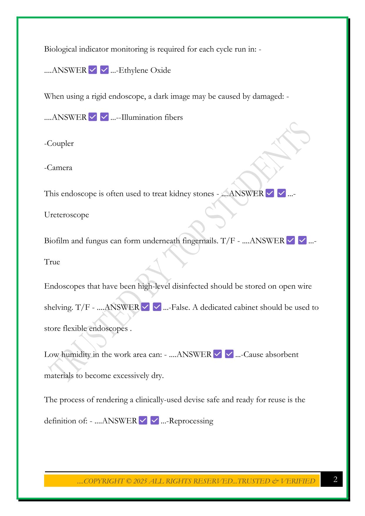 CER REVIEW QUESTIONS WITH CORRECT ANSWERS