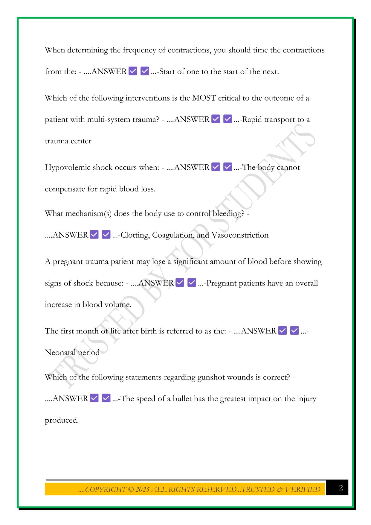 FIRST RESPONDERS FINAL (STUDY GUIDES 1-5) EXAM 2025 QUESTIONS AND ANSWERS