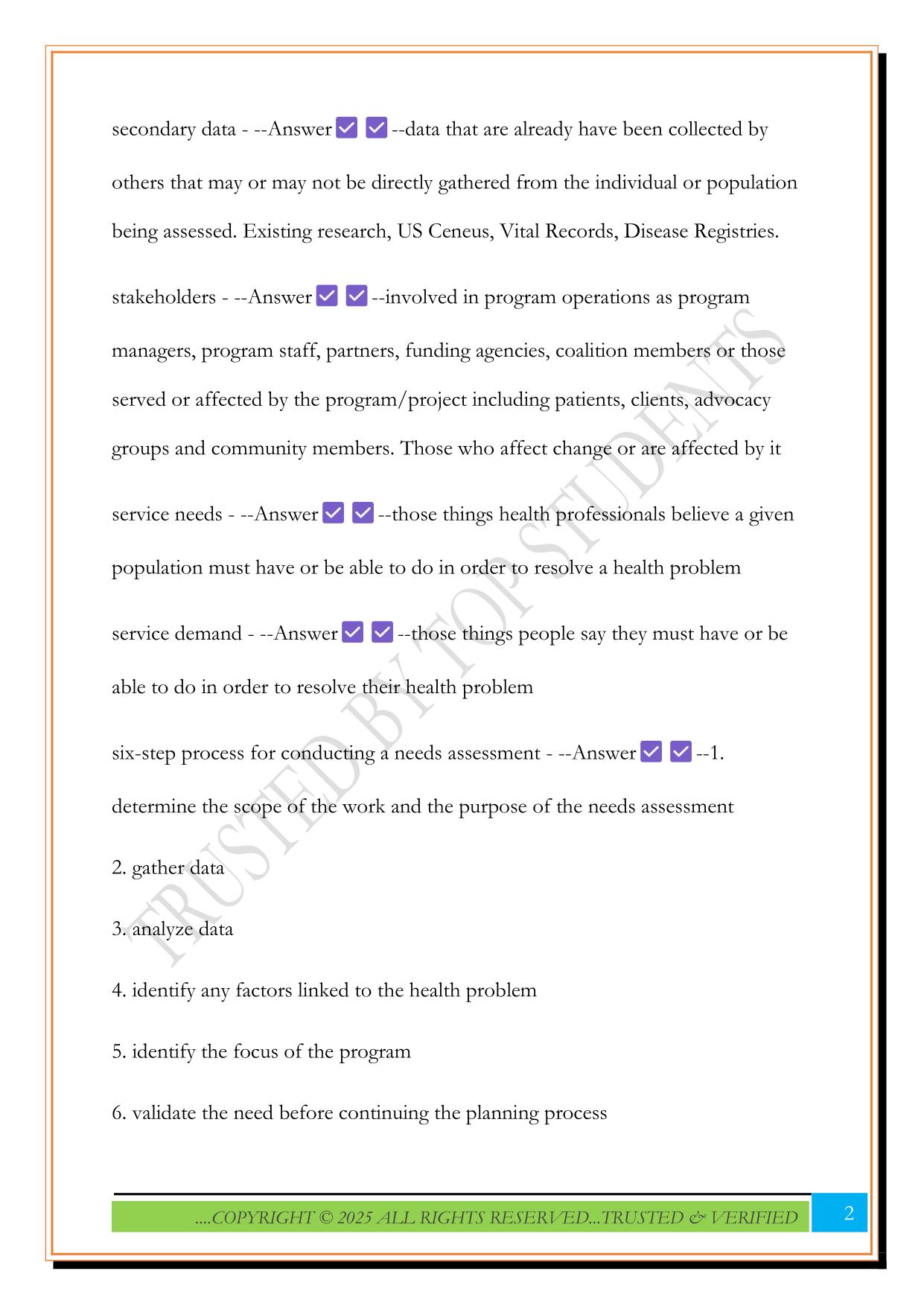 CHES EXAM Area of responsibility I (1) 2025 Questions and Answers