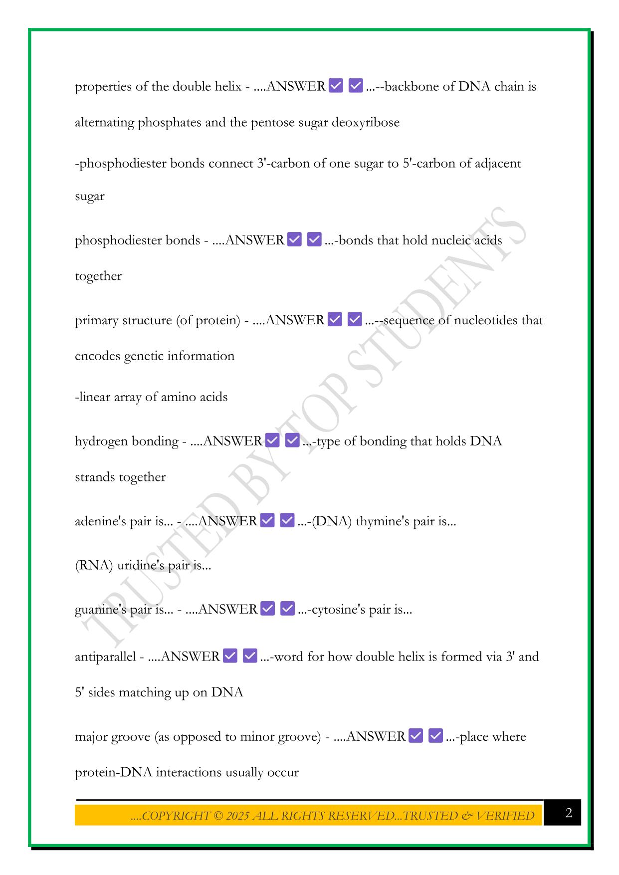 BROCK BIOLOGY OF MICROORGANISMS - CHAPTER 4 EXAM 2025 QUESTIONS AND ANSWERS