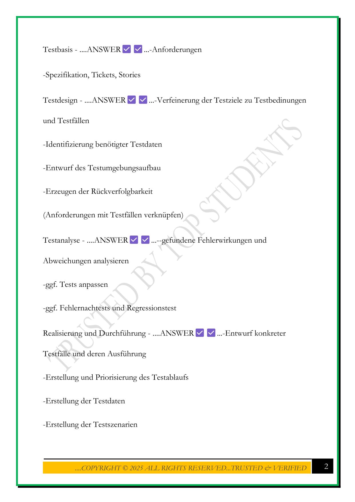 ISTQB CERTIFIED TESTER (FOUNDATION LEVEL) EXAM 2025 QUESTIONS AND ANSWERS