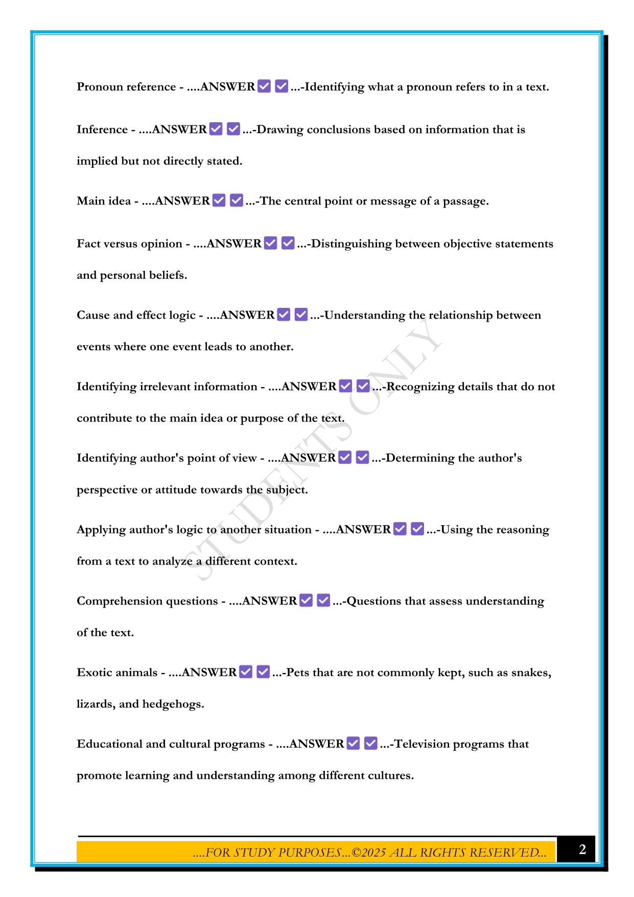 ACCUPLACER ESL TEST SAMPLE QUESTIONS AND OVERVIEW 2025 QUESTIONS AND ANSWERS