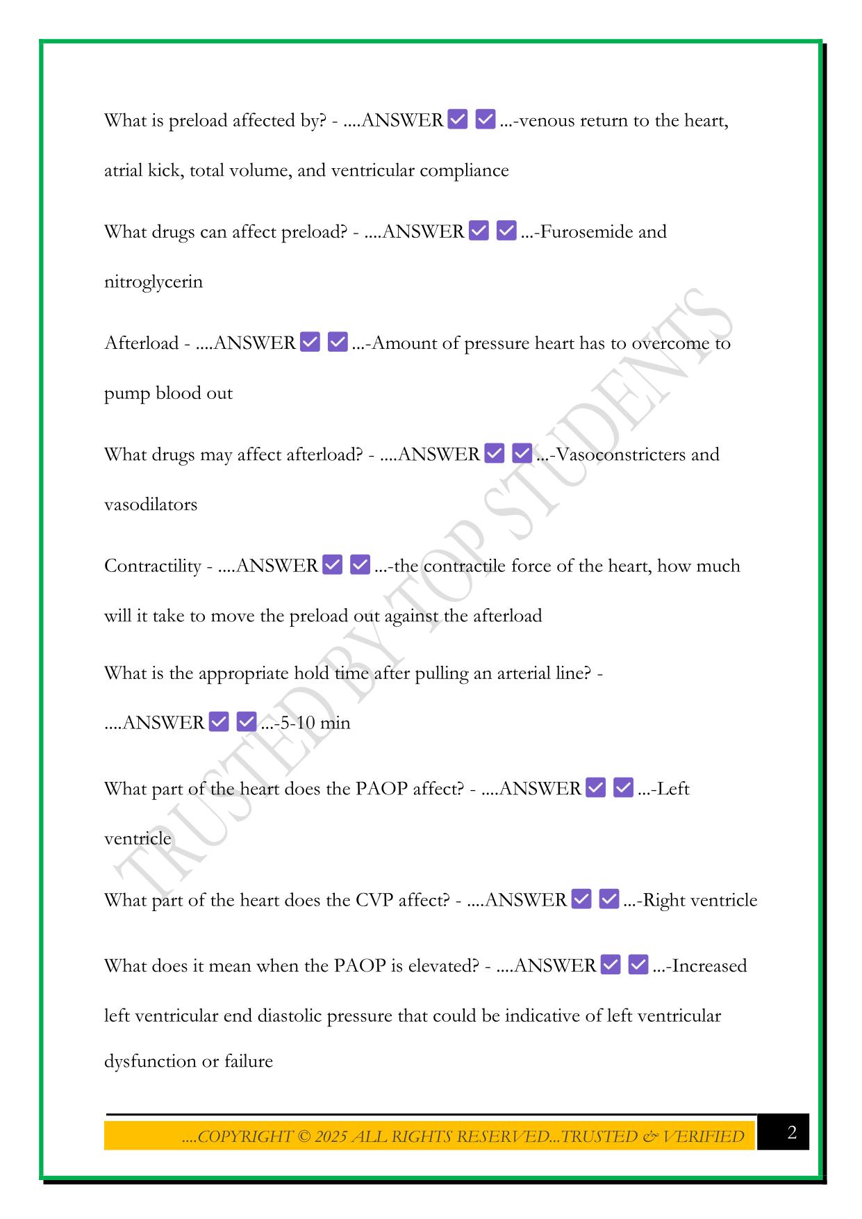 BKAT CRITICAL CARE REVIEW EXAM QUESTIONS WITH ACCURATE AND VERIFIED ANSWERS,100% CORRECT