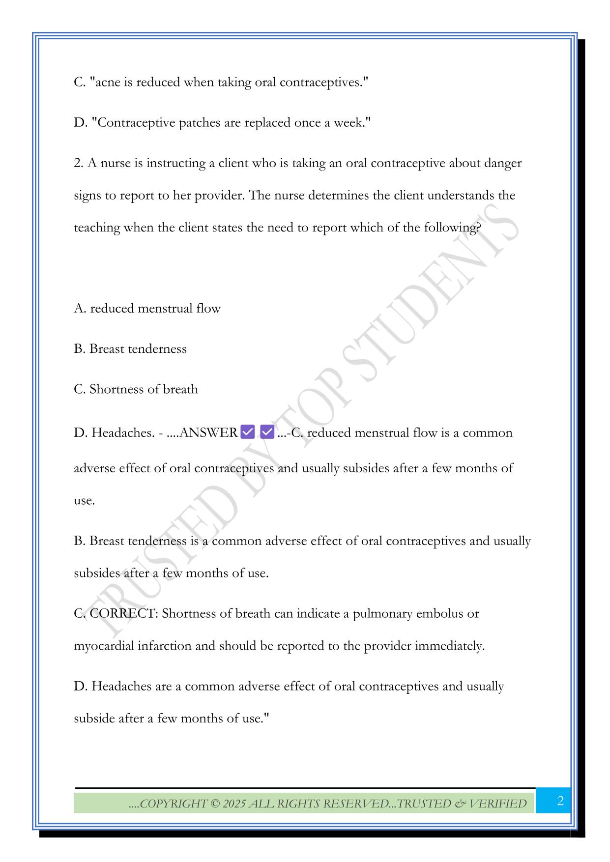 ATI RN Maternal Newborn Nursing UNIT 1 Antepartum Nursing Care Exam 2025 Questions and Answers |100% Solved