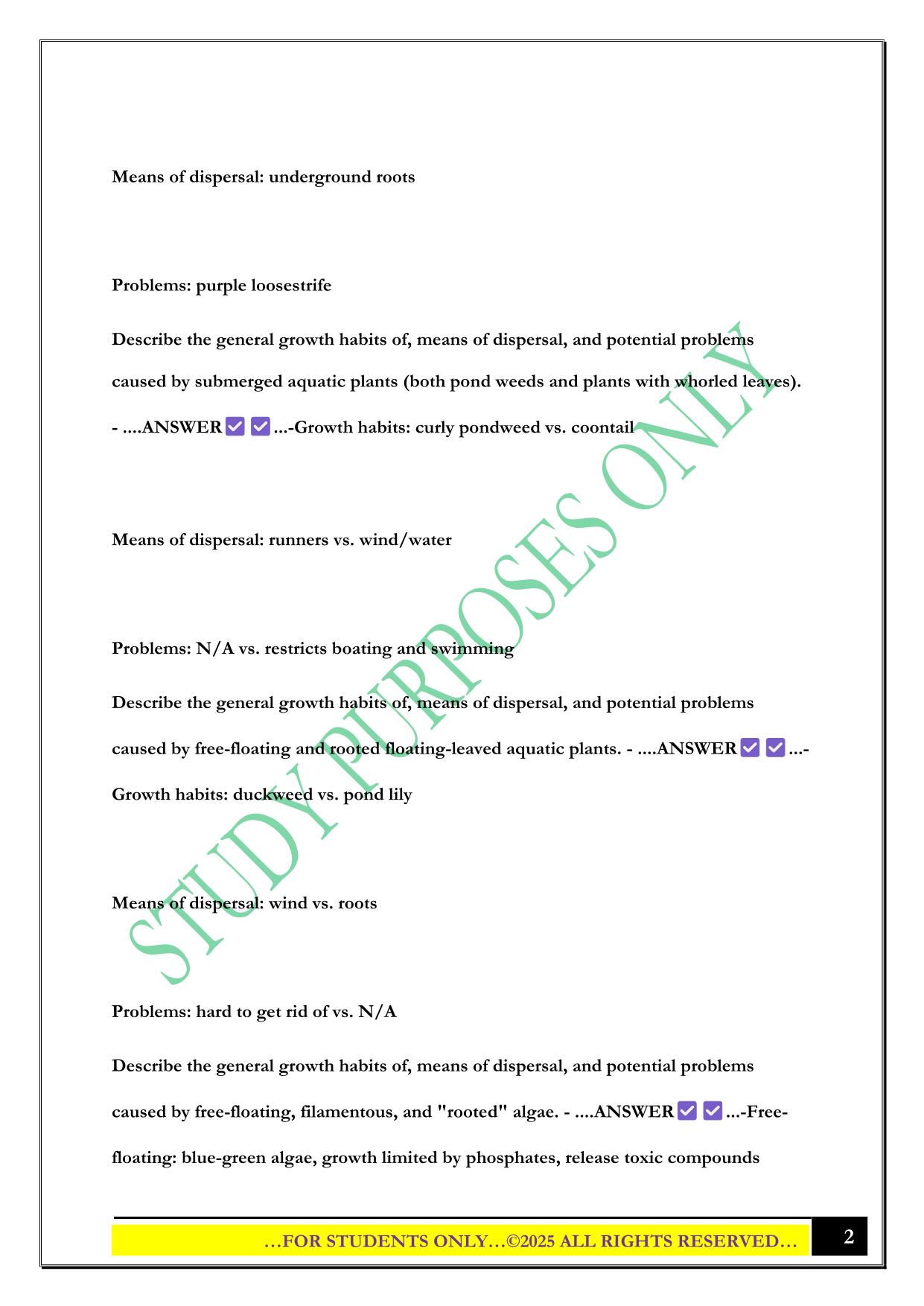 Aquatic & Mosquito- Commercial Category 5.0 Exam 2025 Questions and Answers