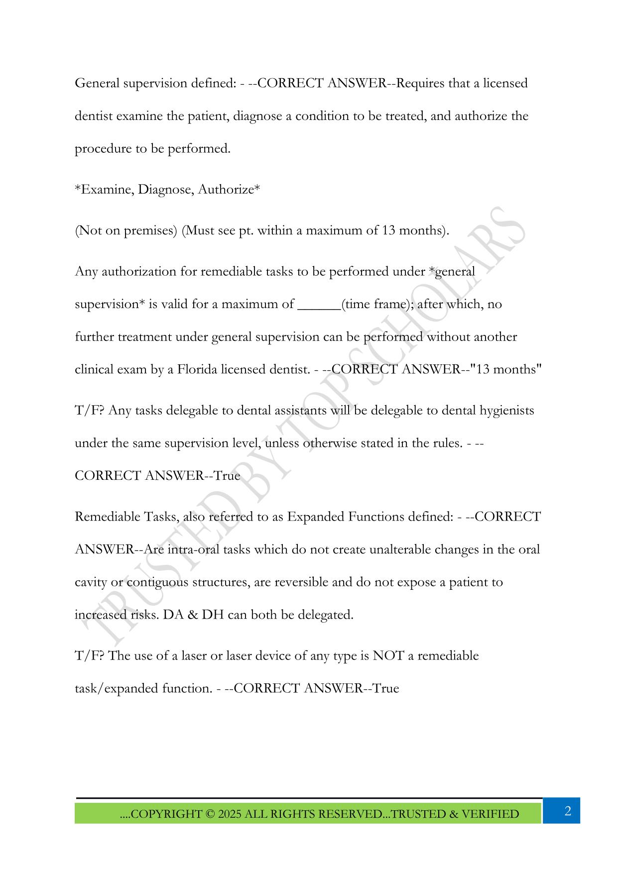 Florida Laws and Rules Board Exam Dental Hygiene 2025 Questions and Answers