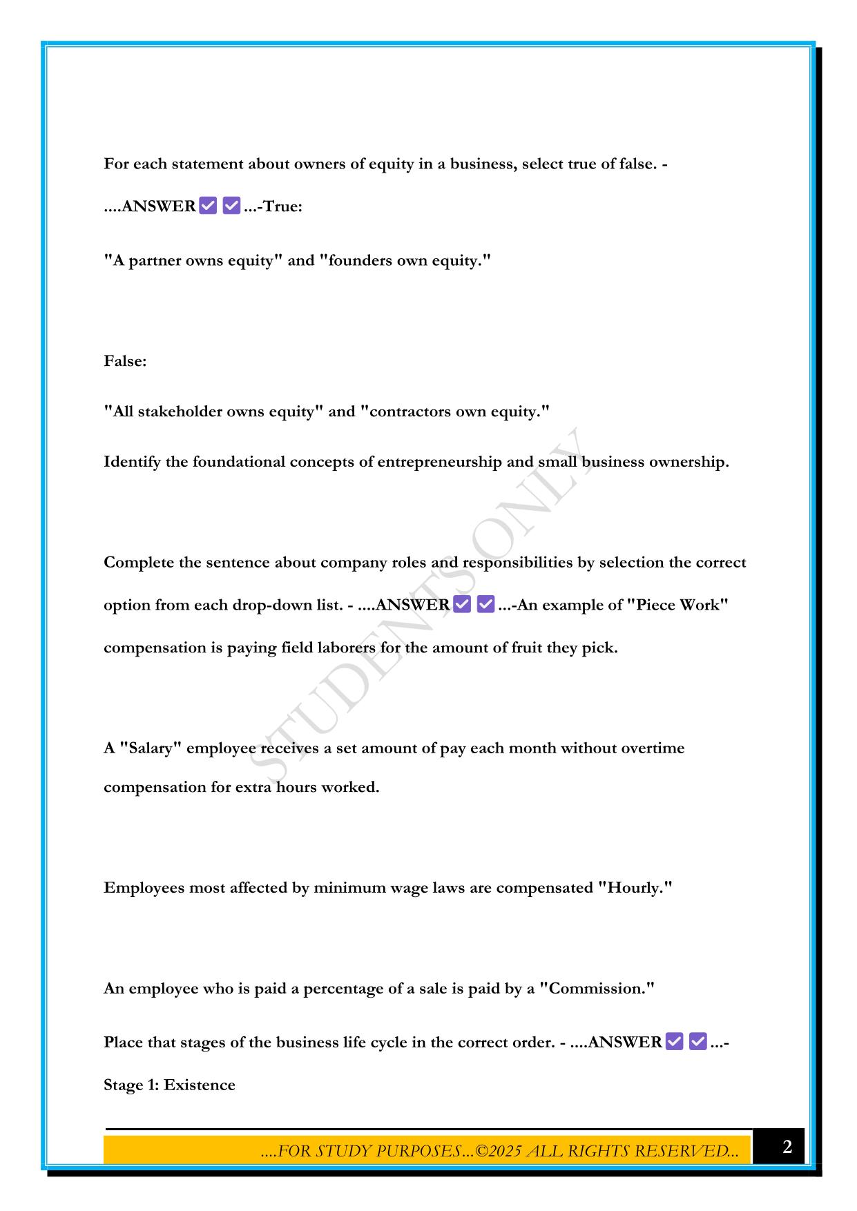 ESB CERTIFICATION PRACTICE 1 2025 QUESTIONS AND ANSWERS