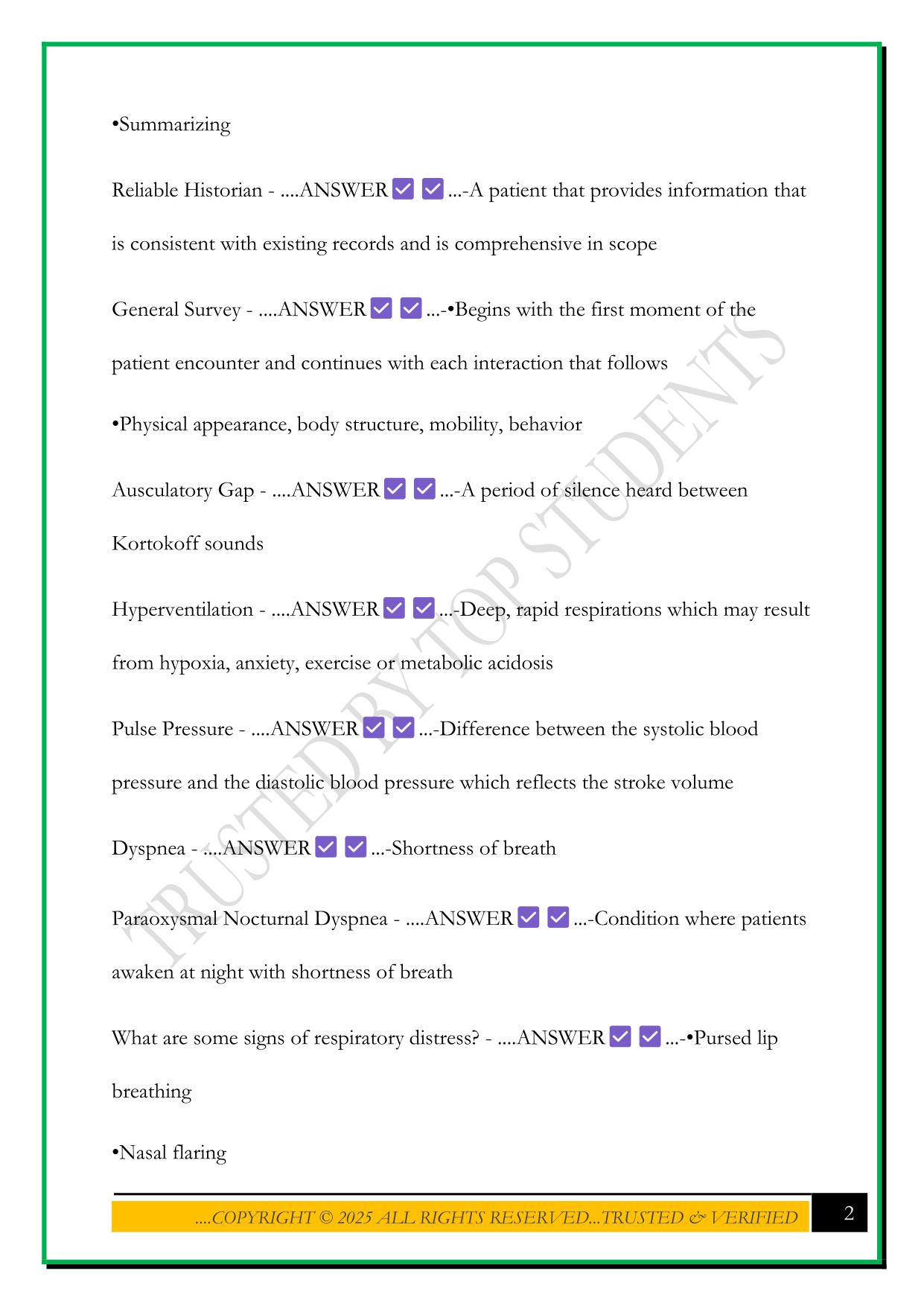 NUR100 FINAL EXAM 2025 QUESTIONS AND ANSWERS
