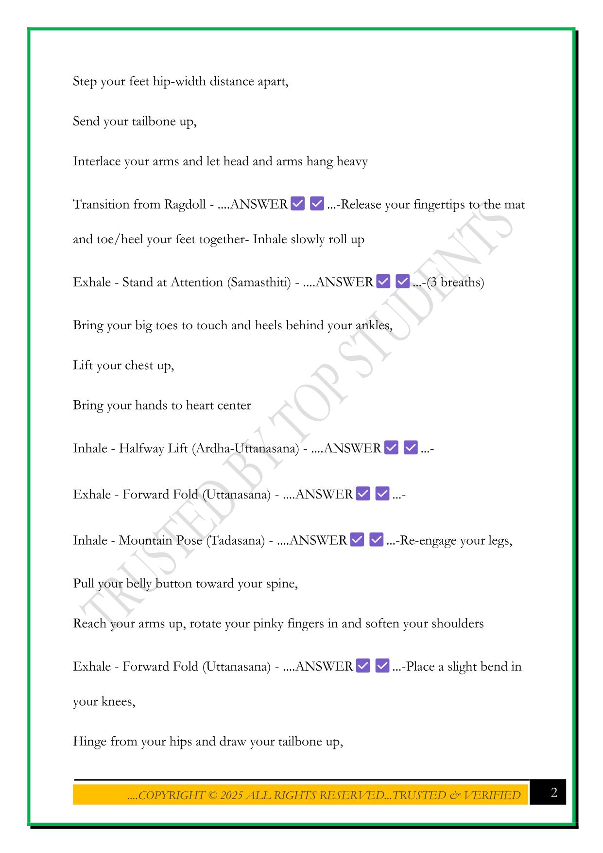 CORE POWER YOGA C1 CLASS – CUES EXAM 2025 QUESTIONS AND ANSWERES