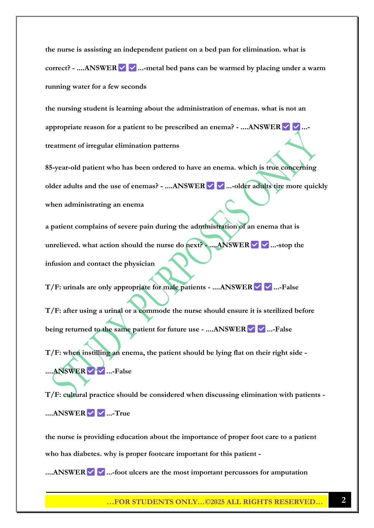 PN 1006 FINAL REVIEW 2025 QUESTIONS AND ANSWERS