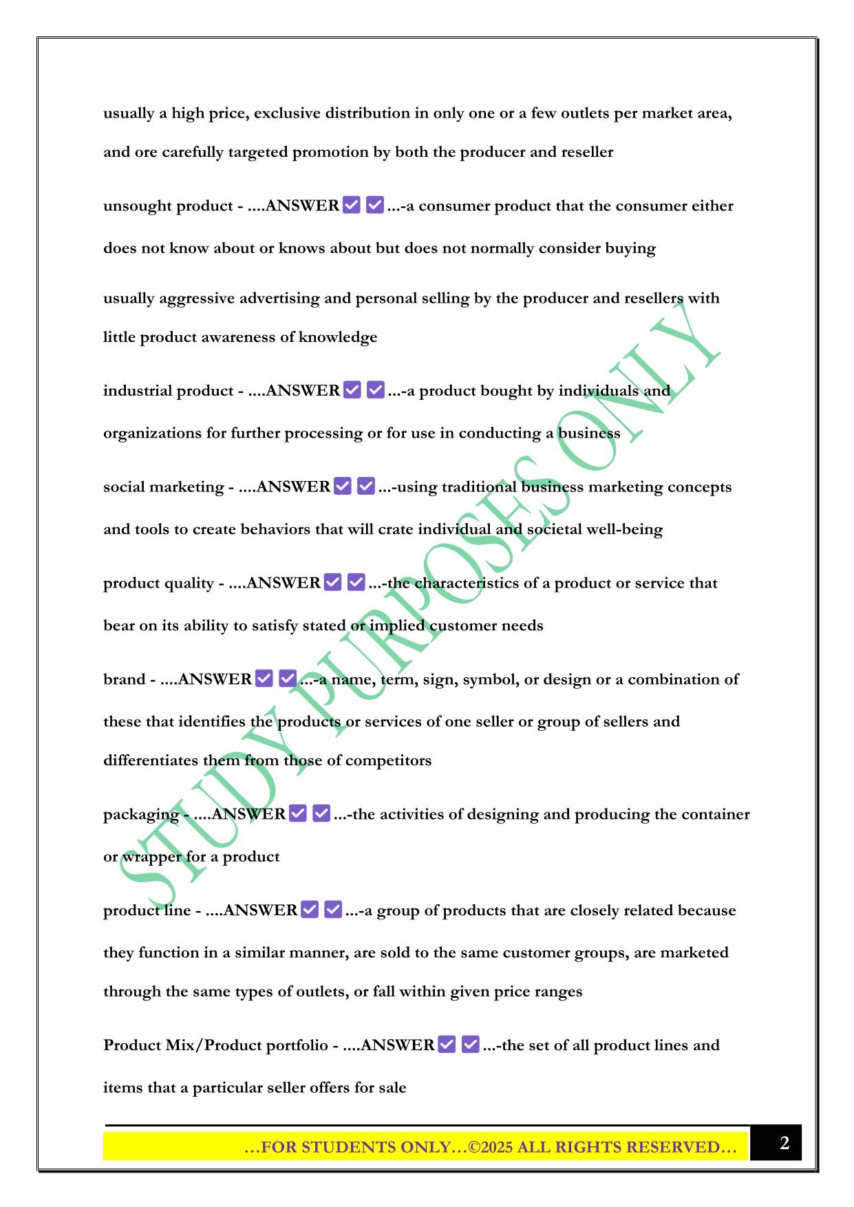 BMGT 350 Exam 2 Chapters 7-14 2025 Questions and Answers