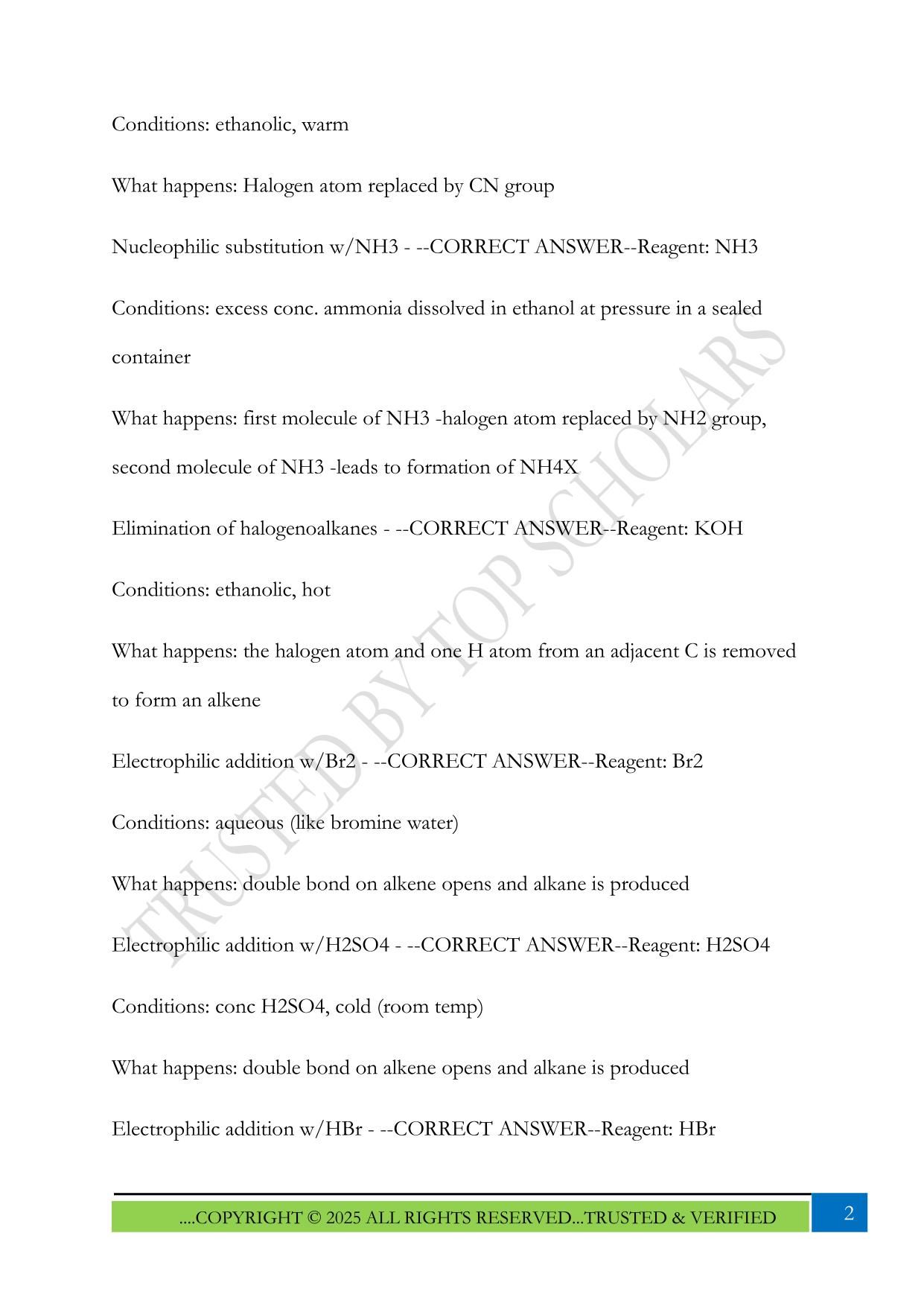 AQA A Level Chemistry- Organic Chemistry Exam 2025 Questions and Answers
