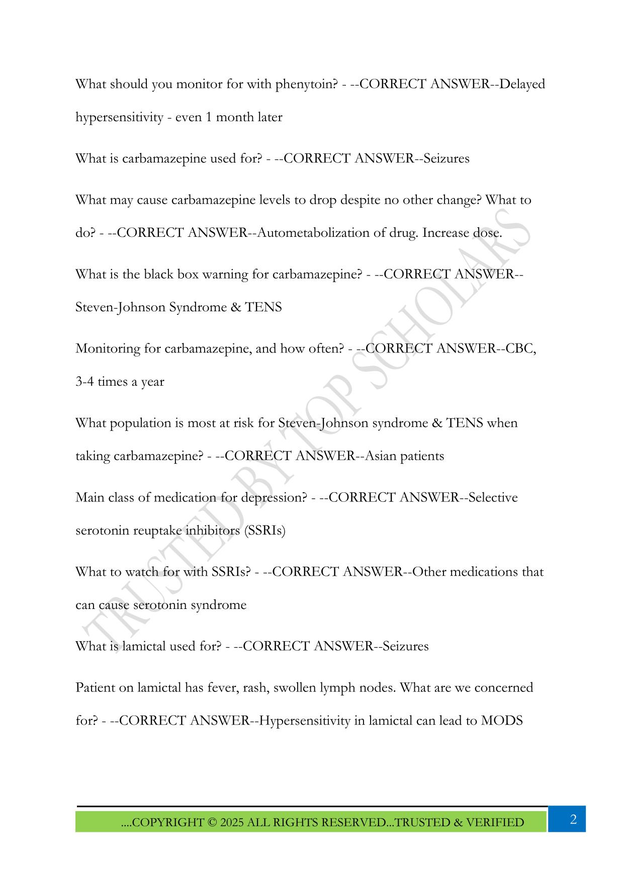 NUR-635 Pharm final Exam 2025 Questions and Answers