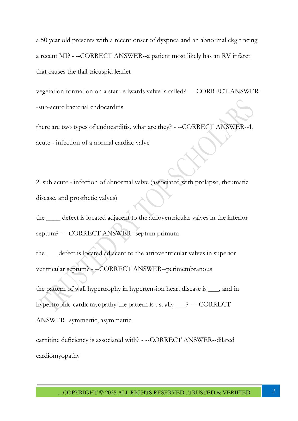 CCI Adult Echo CTL questions part 2 Exam 2025 Questions and Answers