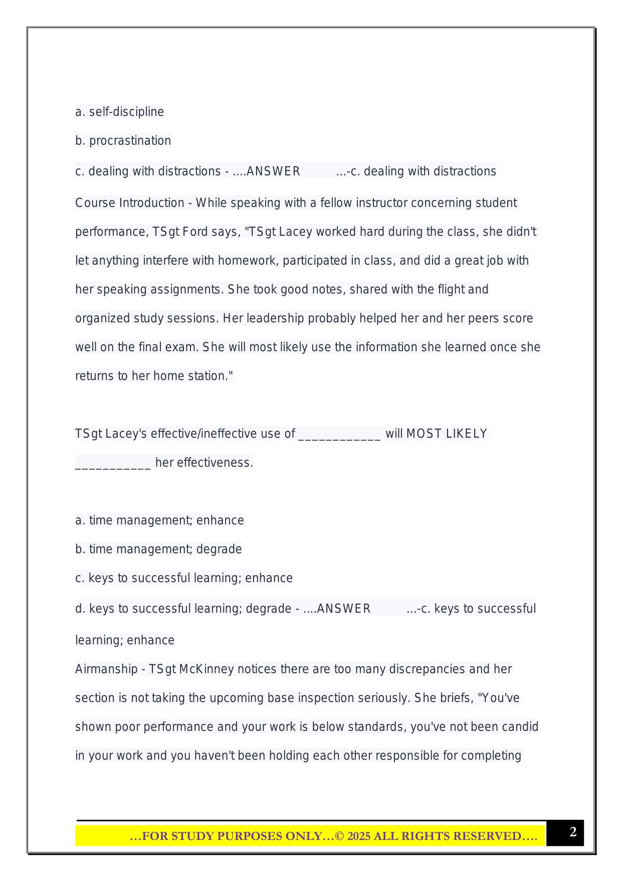 NCOA Module 1 Test 2025 Questions and Answers