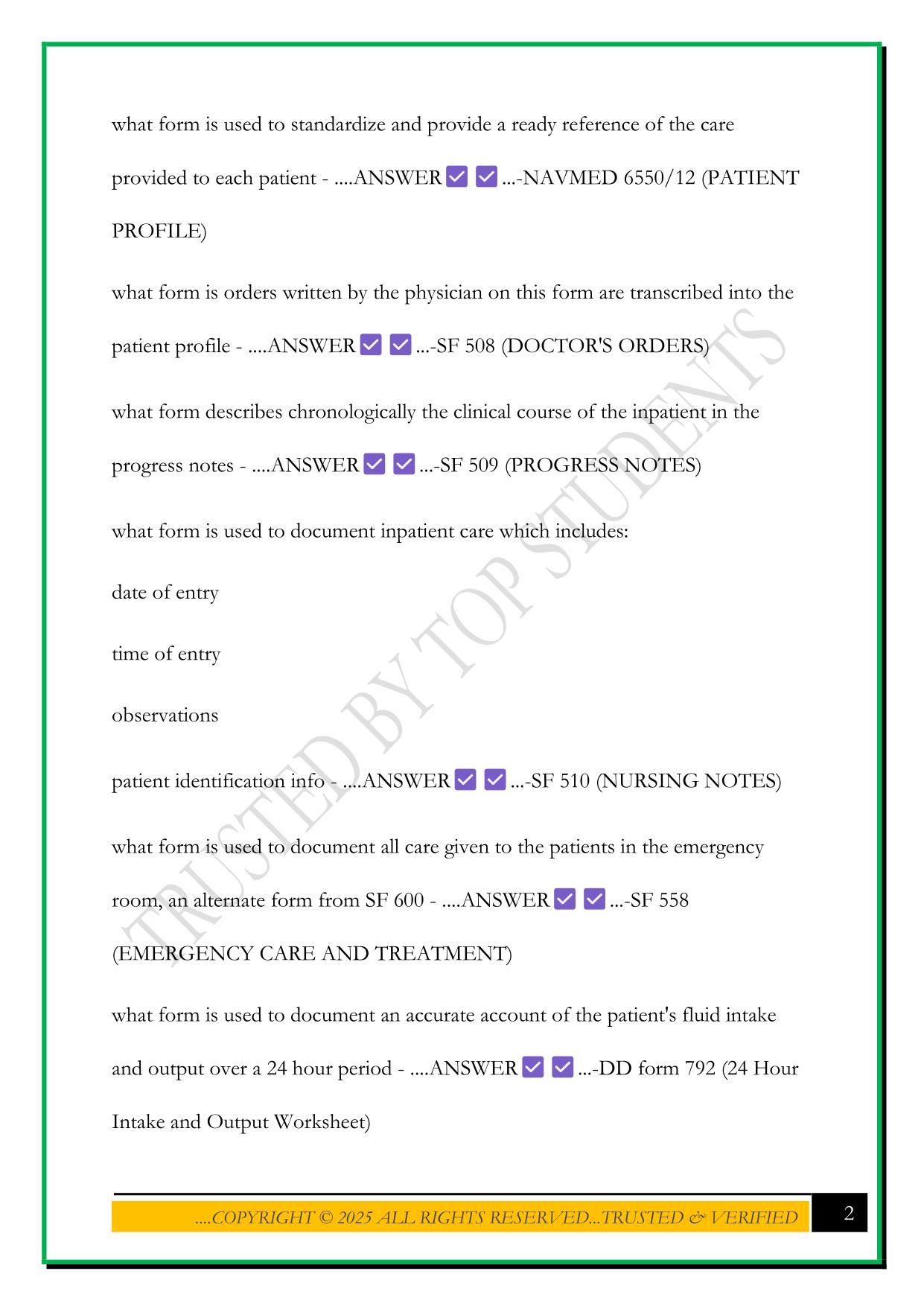 SHIPBOARD HCB TEST 2025 QUESTIONS AND ANSWERS