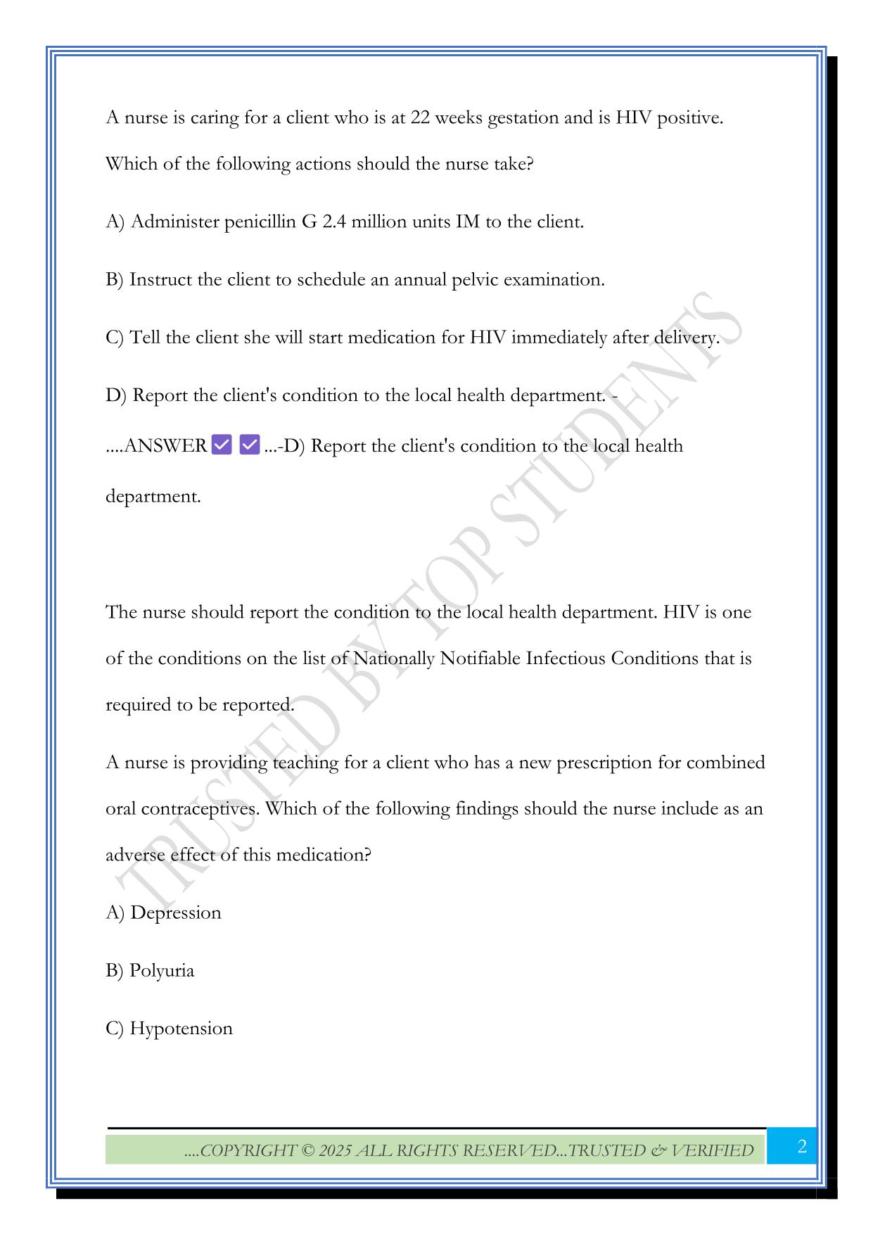 ATI- Maternity Practice Test A 2025 Questions and Answers