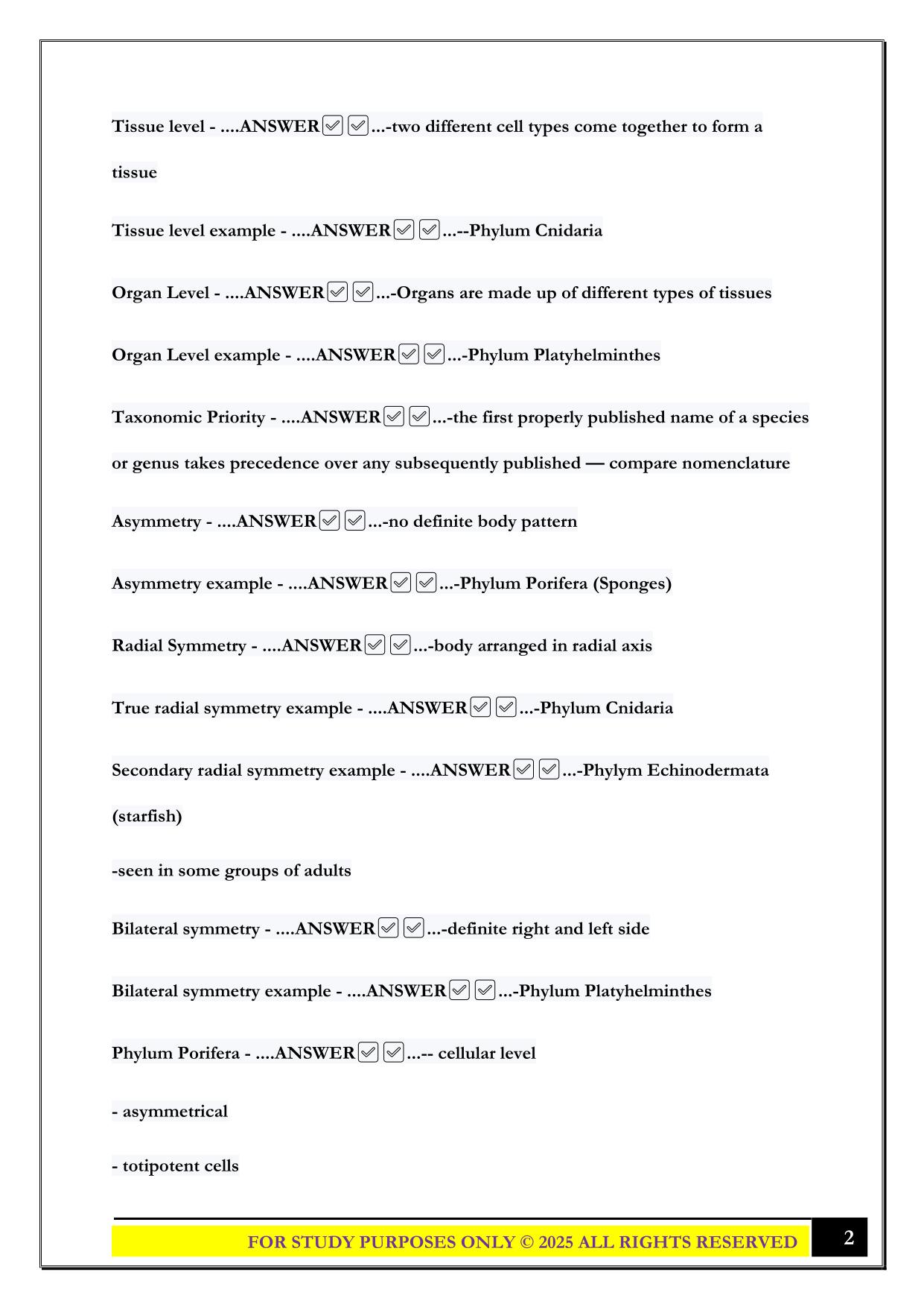 Biol 322 Exam 3 2025 Questions and Answers