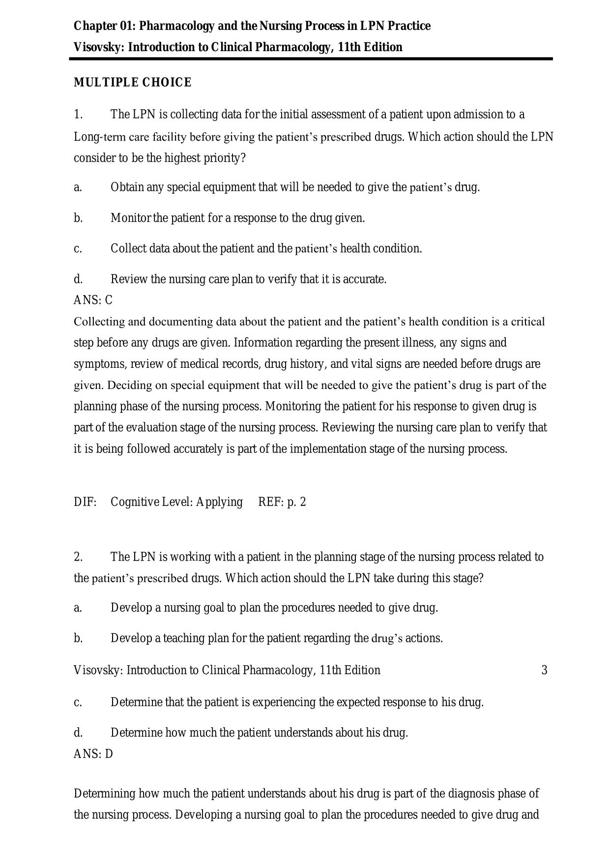 Testbank for Pharmacology and the Nursing Process in LPN Practice Exam MCQ WITH Correct Answers |100% Pass 