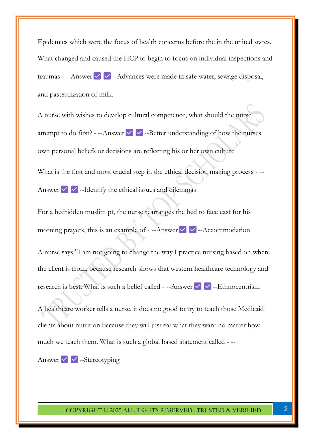 COMMUNITY Health Nursing FINAL Exam 2025 Questions and Answers
