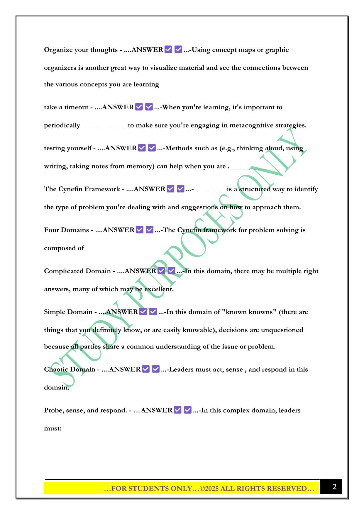 NCOA DLC 2.0 Problem Solving Final Test 1 2025 Questions and Answers