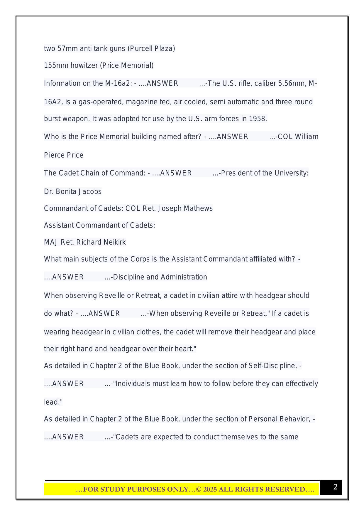 NCOA Study Guide 2025 Questions and Answers