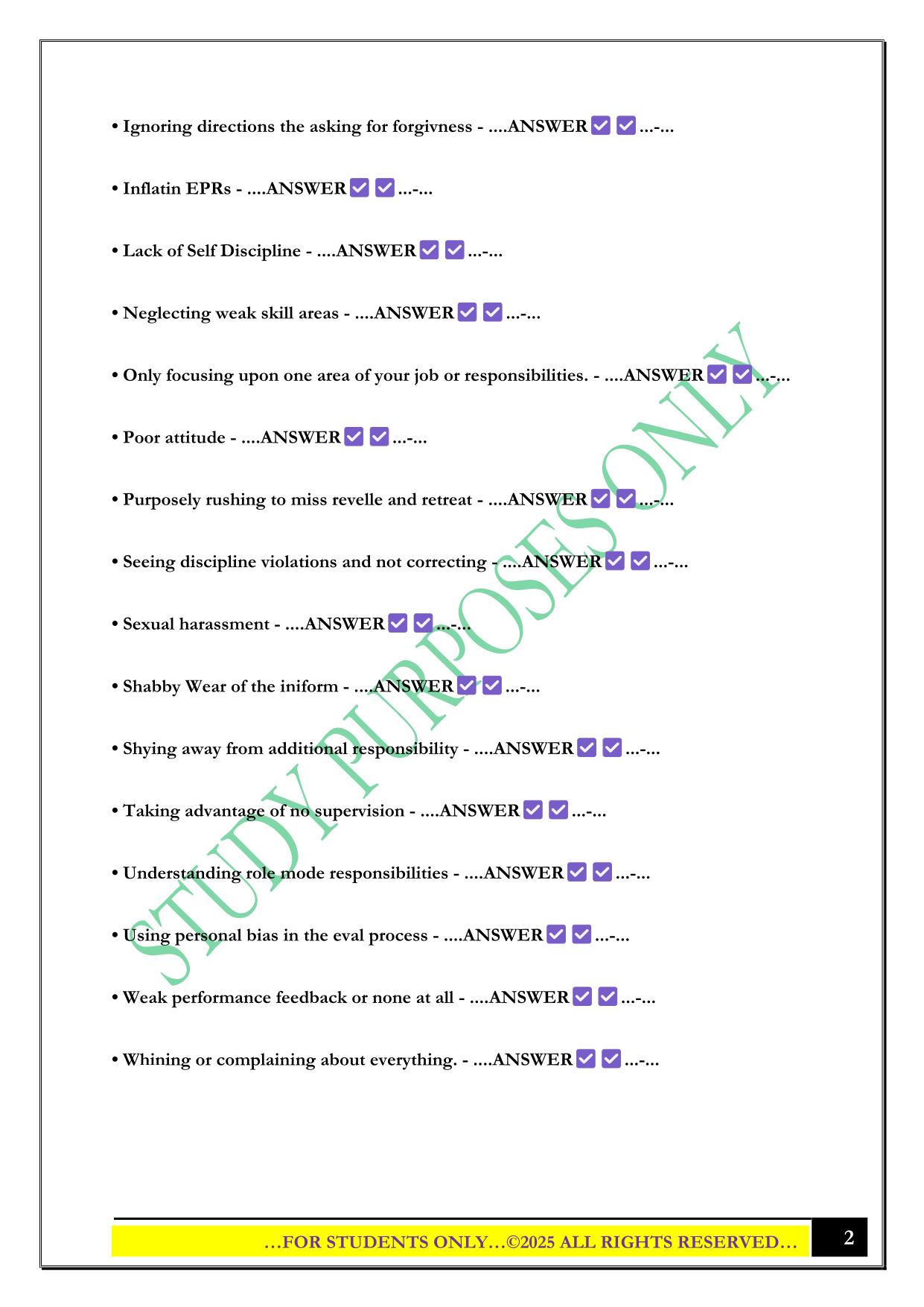 Air Force NCOA Exam 2025 Questions and Answers