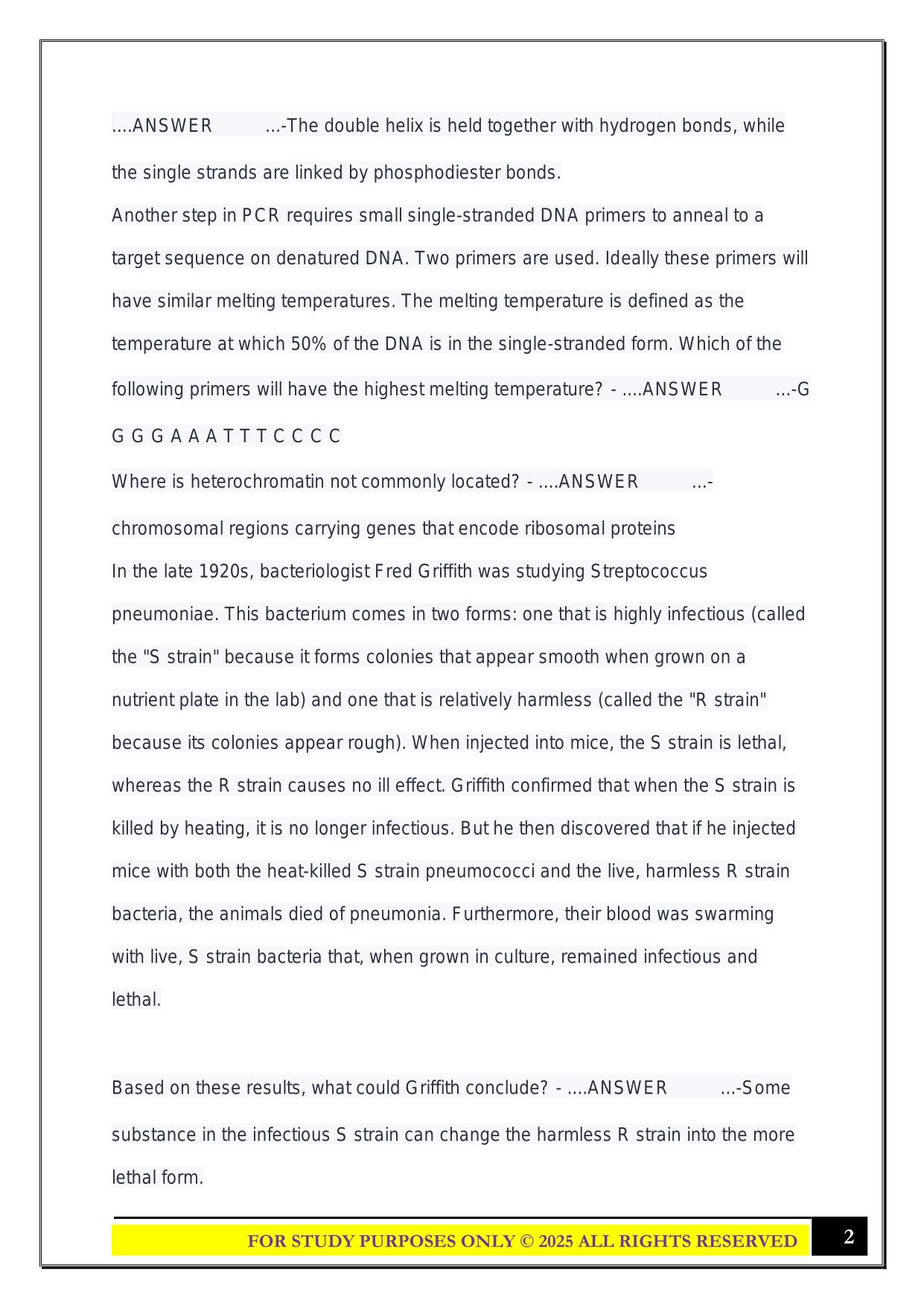 BIO 230 EXAM 3 2025 QUESTIONS AND ANSWERS