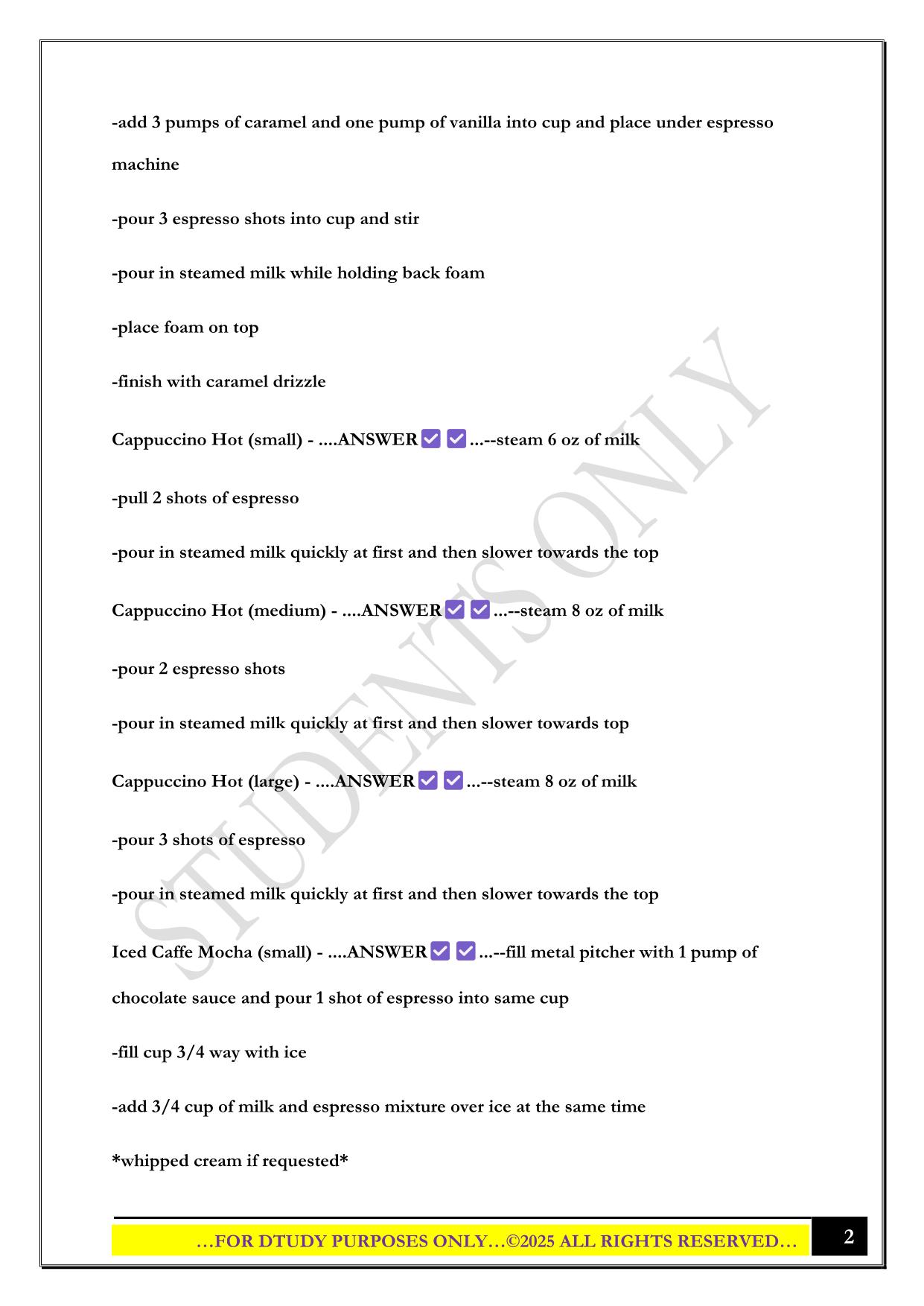 PEETS COFFEE BARISTA KNOWLEDGE EXAM 2025 QUESTIONS AND ANSWERS