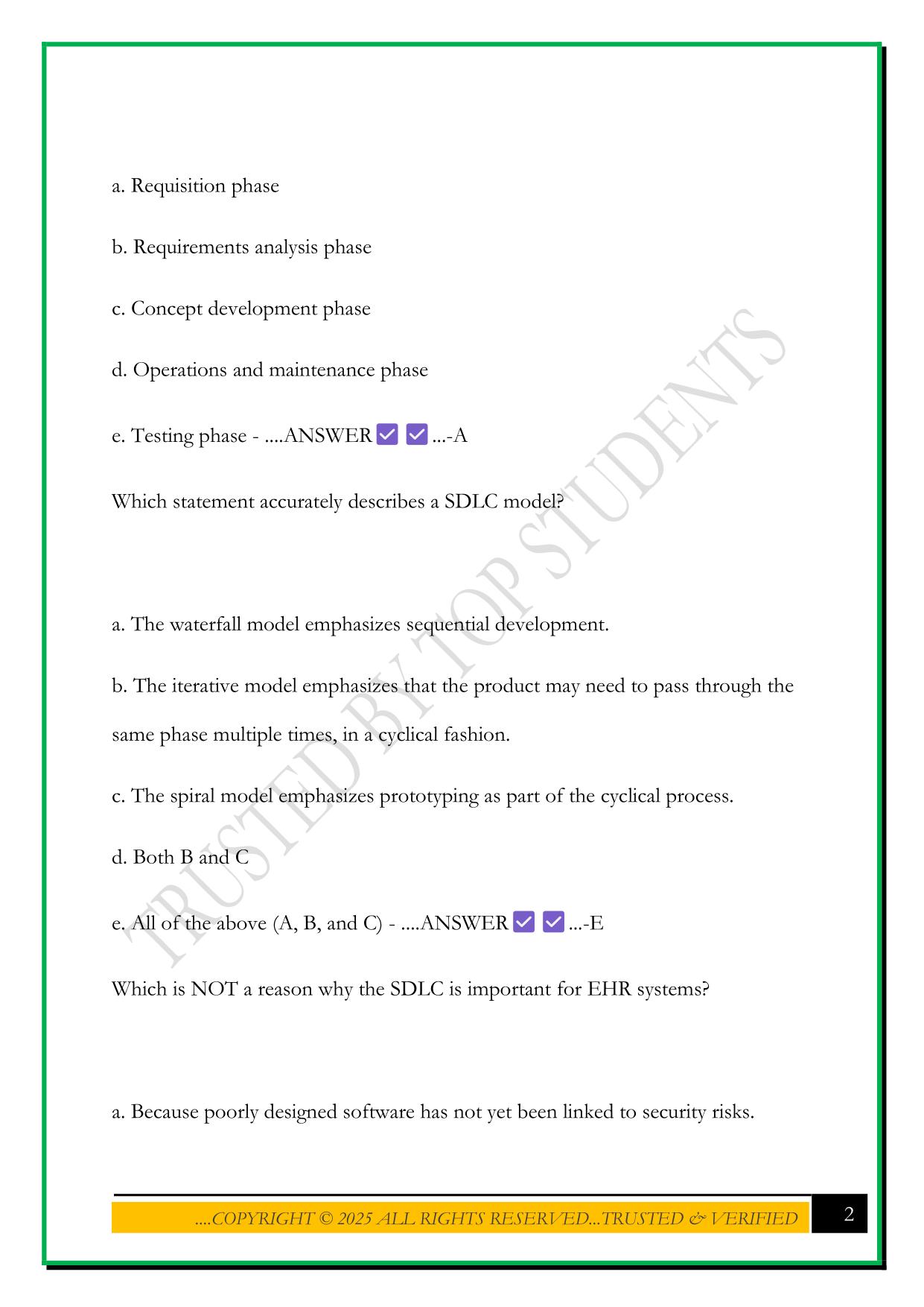 CAHIMS EXAM 2025 QUESTIONS AND ANSWERS